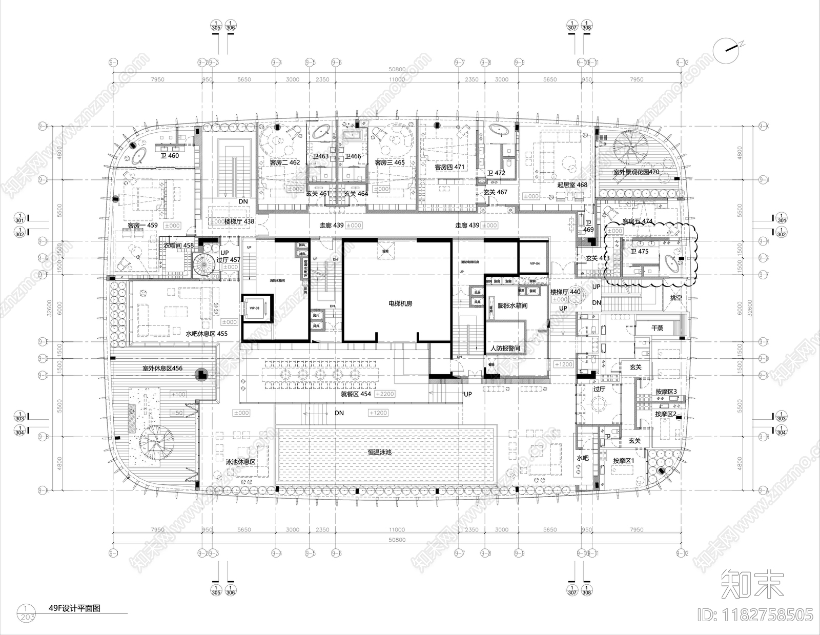 现代会所cad施工图下载【ID:1182758505】