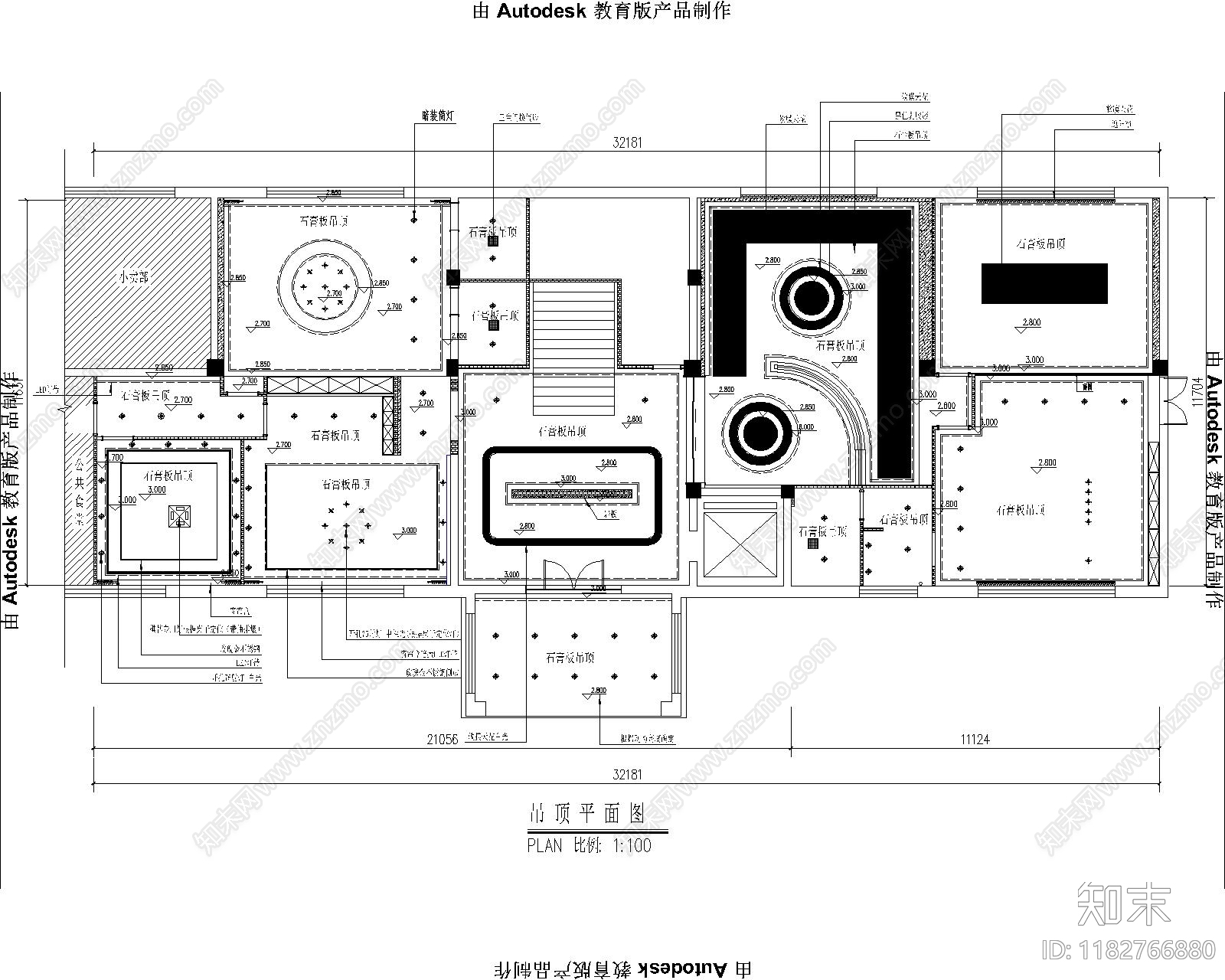 轻奢极简其他工装空间cad施工图下载【ID:1182766880】