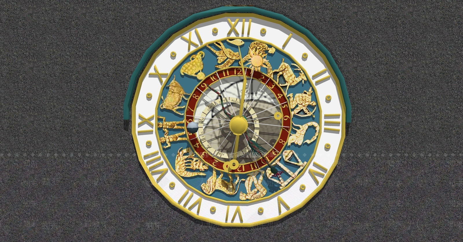 欧式现代钟表SU模型下载【ID:1182765383】