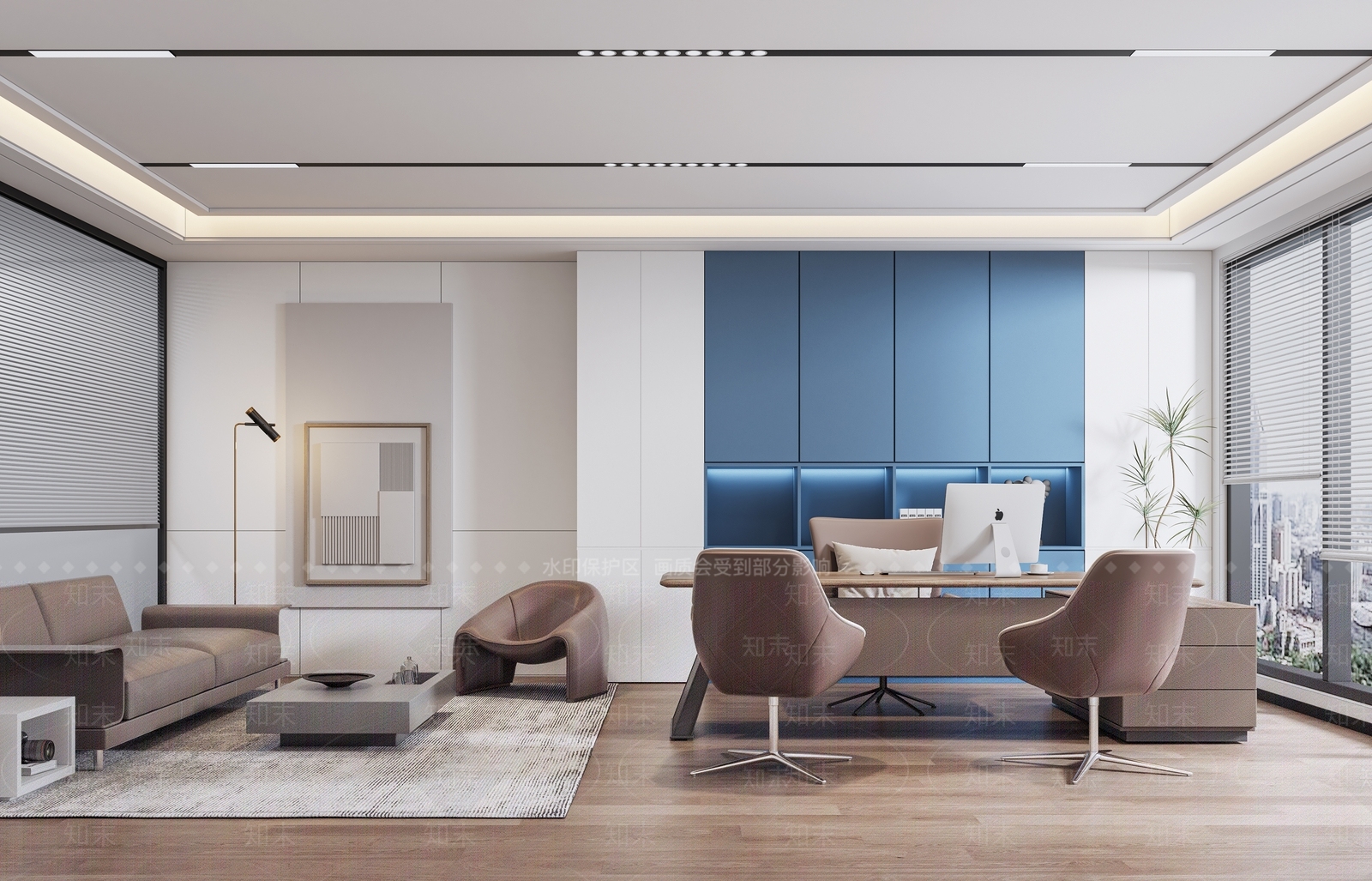 现代简约办公室SU模型下载【ID:1182765454】