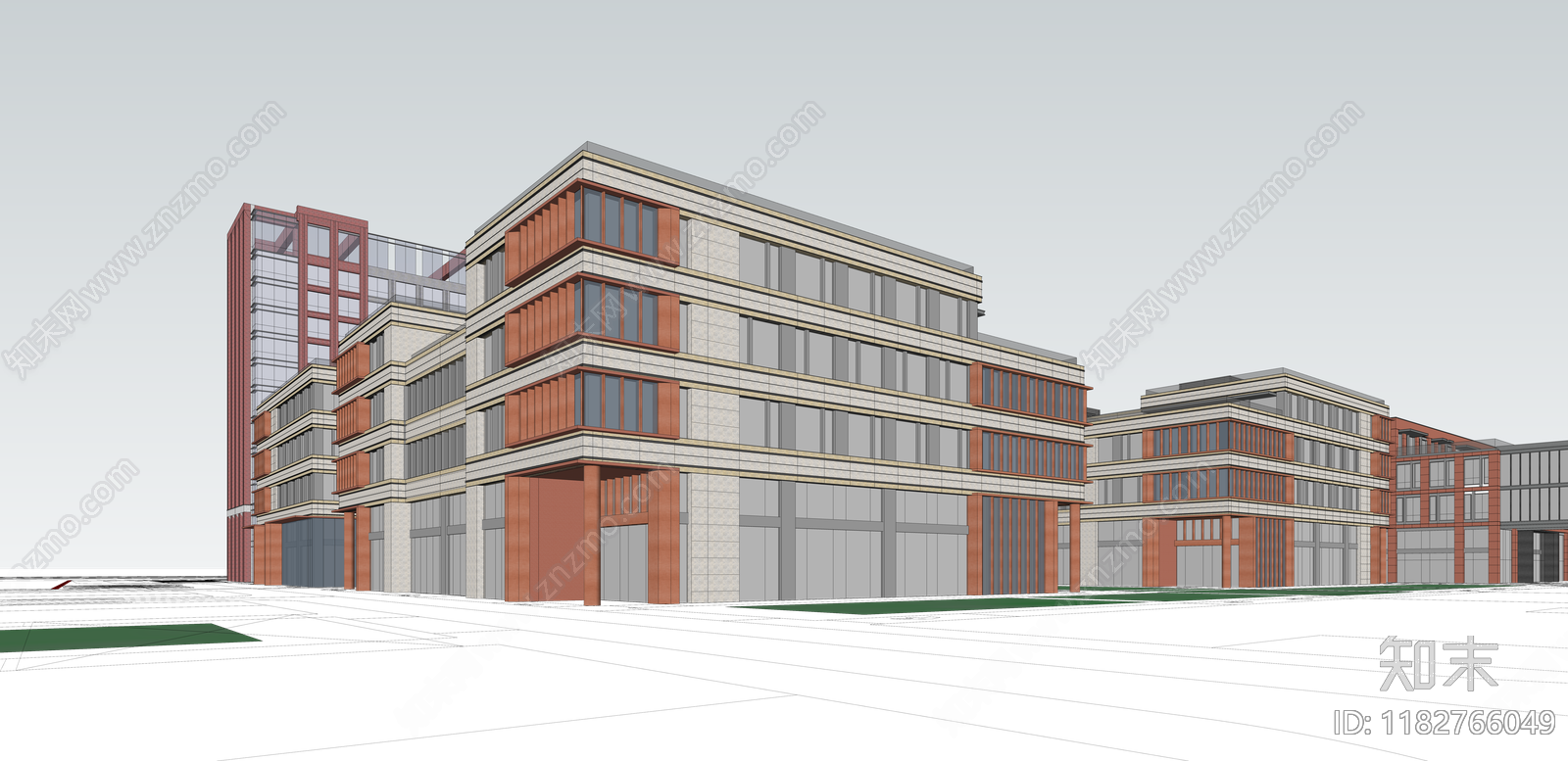 现代工业办公楼SU模型下载【ID:1182766049】