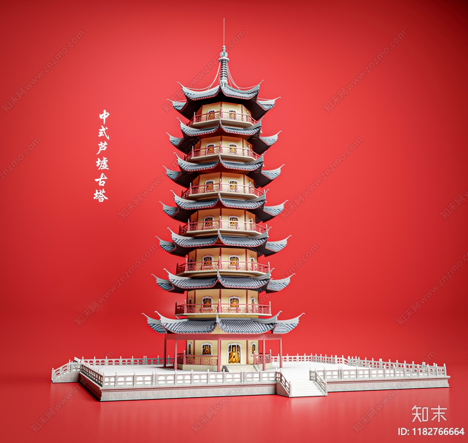 中式新中式古建3D模型下载【ID:1182766664】