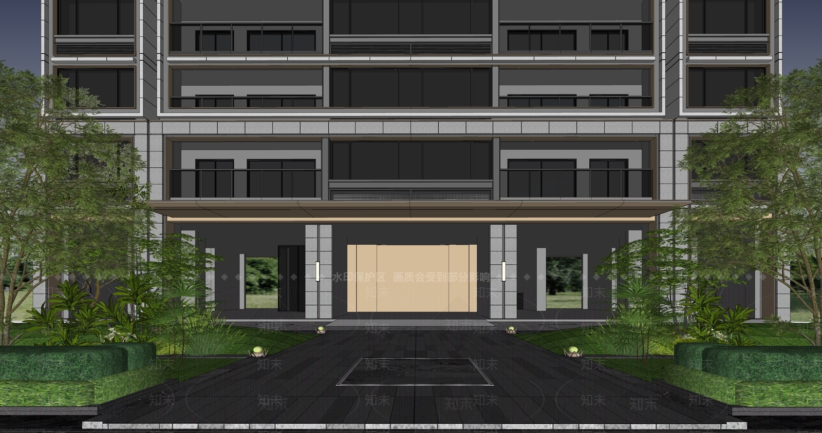 现代小区建筑SU模型下载【ID:1182769577】