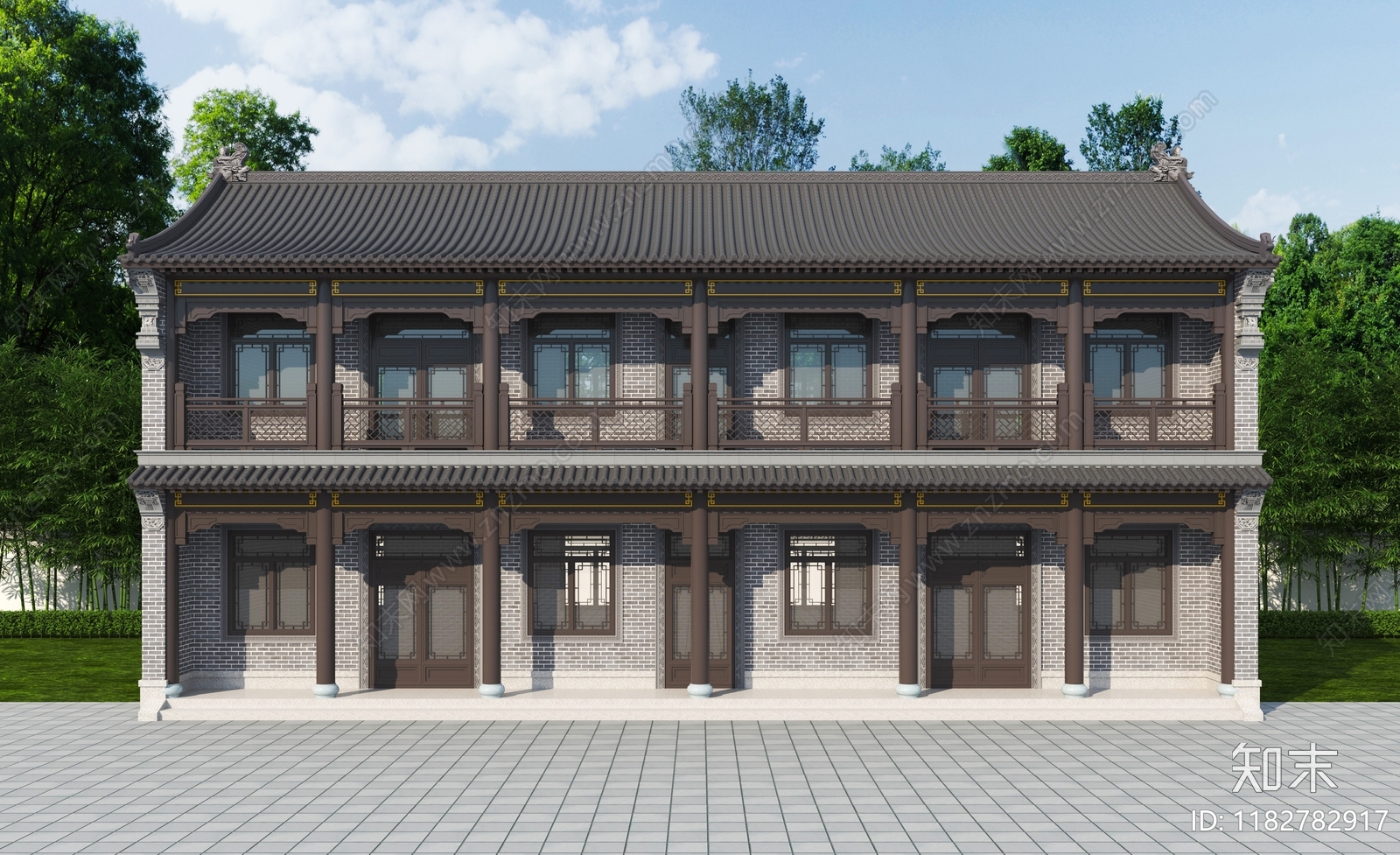 中式新中式古建3D模型下载【ID:1182782917】