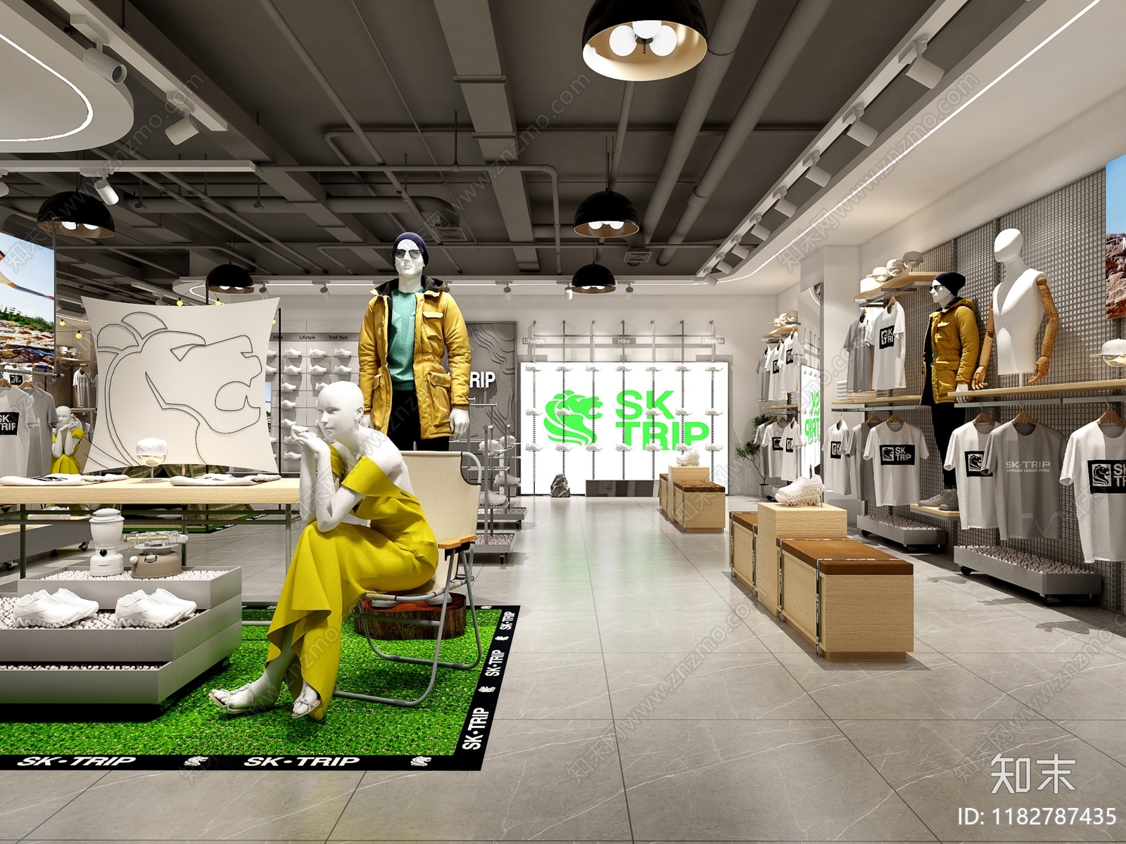 现代服装店3D模型下载【ID:1182787435】