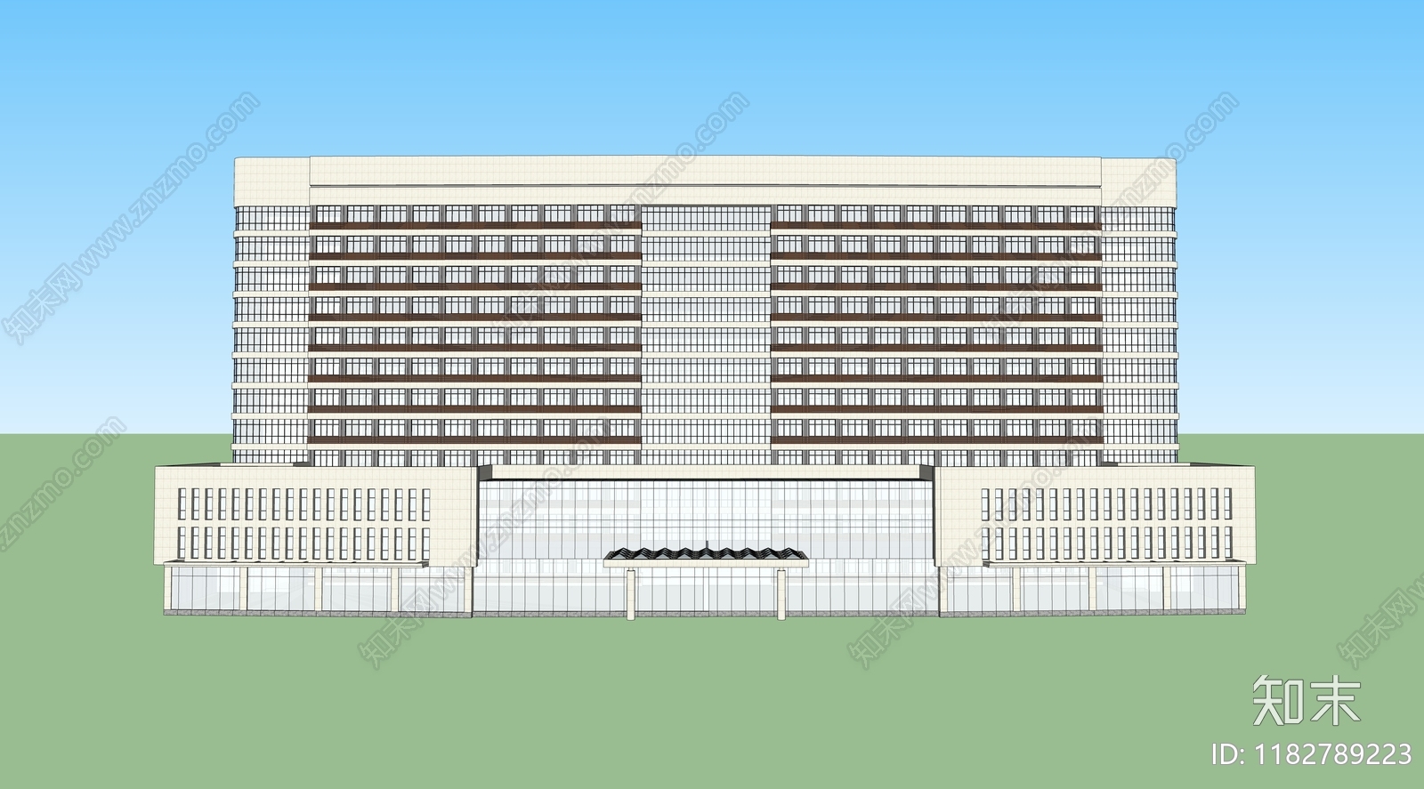 现代医院建筑SU模型下载【ID:1182789223】