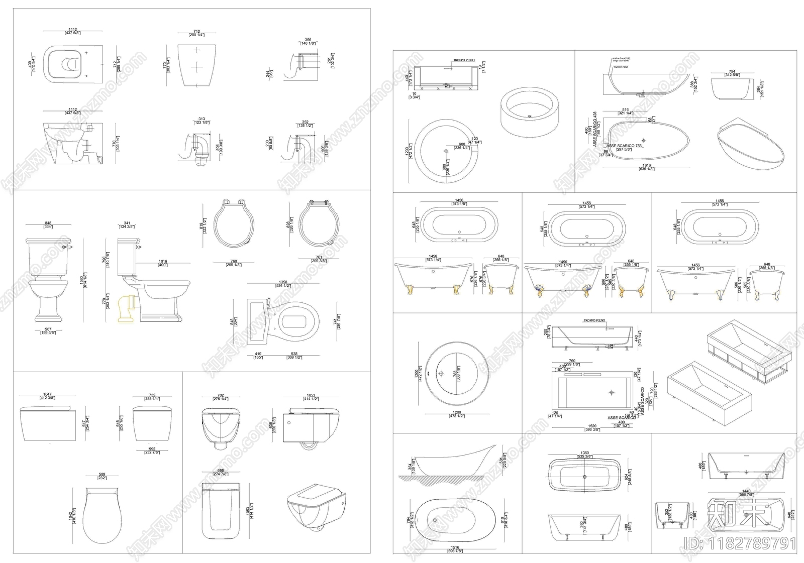 现代卫浴设施施工图下载【ID:1182789791】