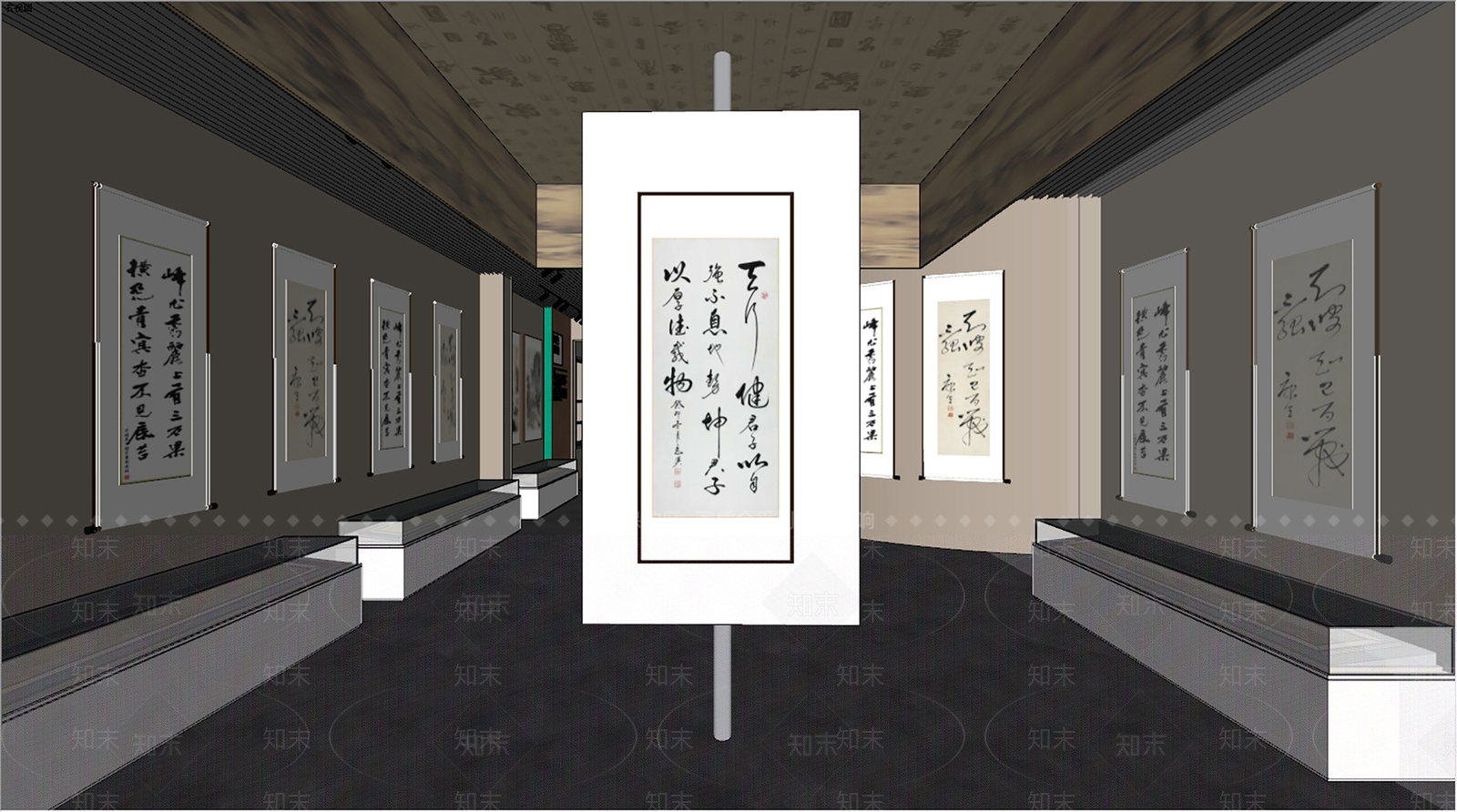 新中式中式其他文化空间SU模型下载【ID:1182792581】