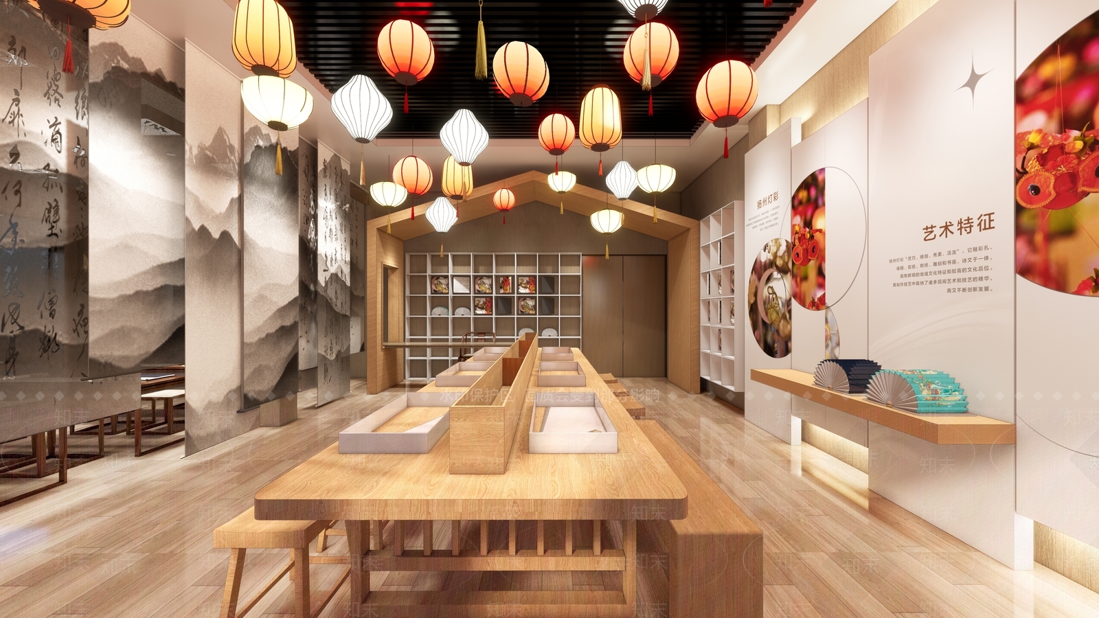 新中式教室SU模型下载【ID:1182795729】