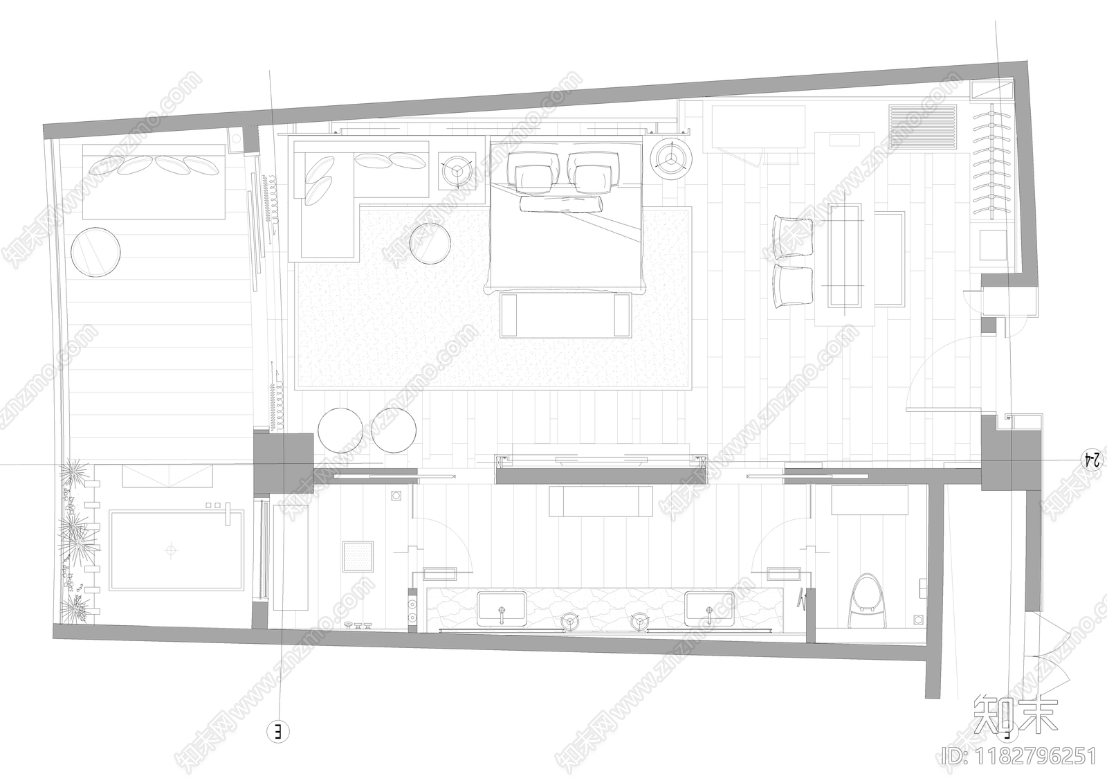 现代酒店cad施工图下载【ID:1182796251】