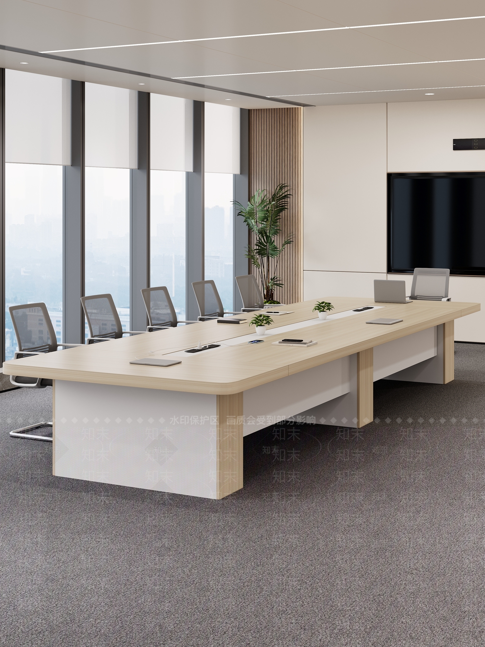 现代会议桌3D模型下载【ID:1182800160】_知末3d模型网