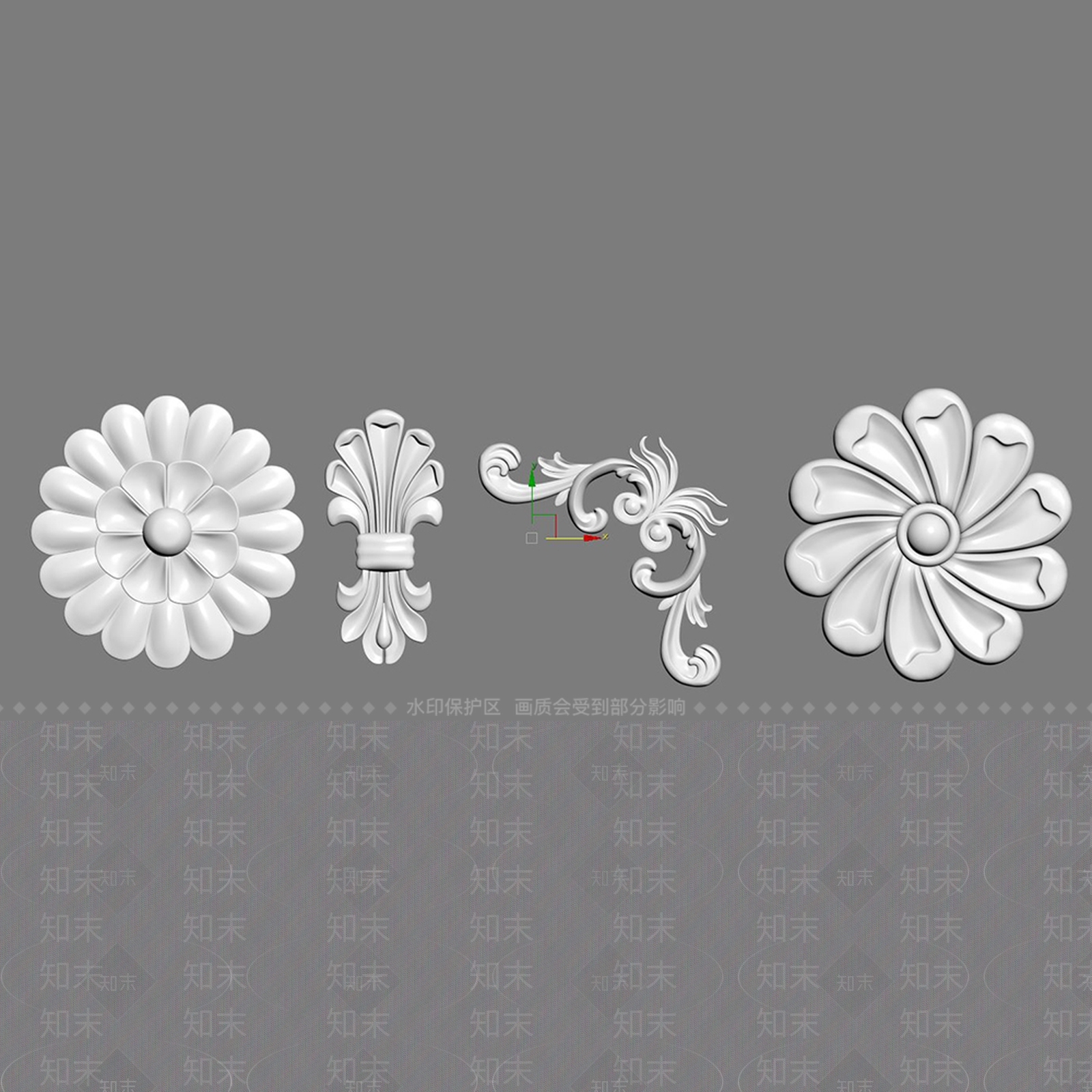法式美式雕花3D模型下载【ID:1182805838】