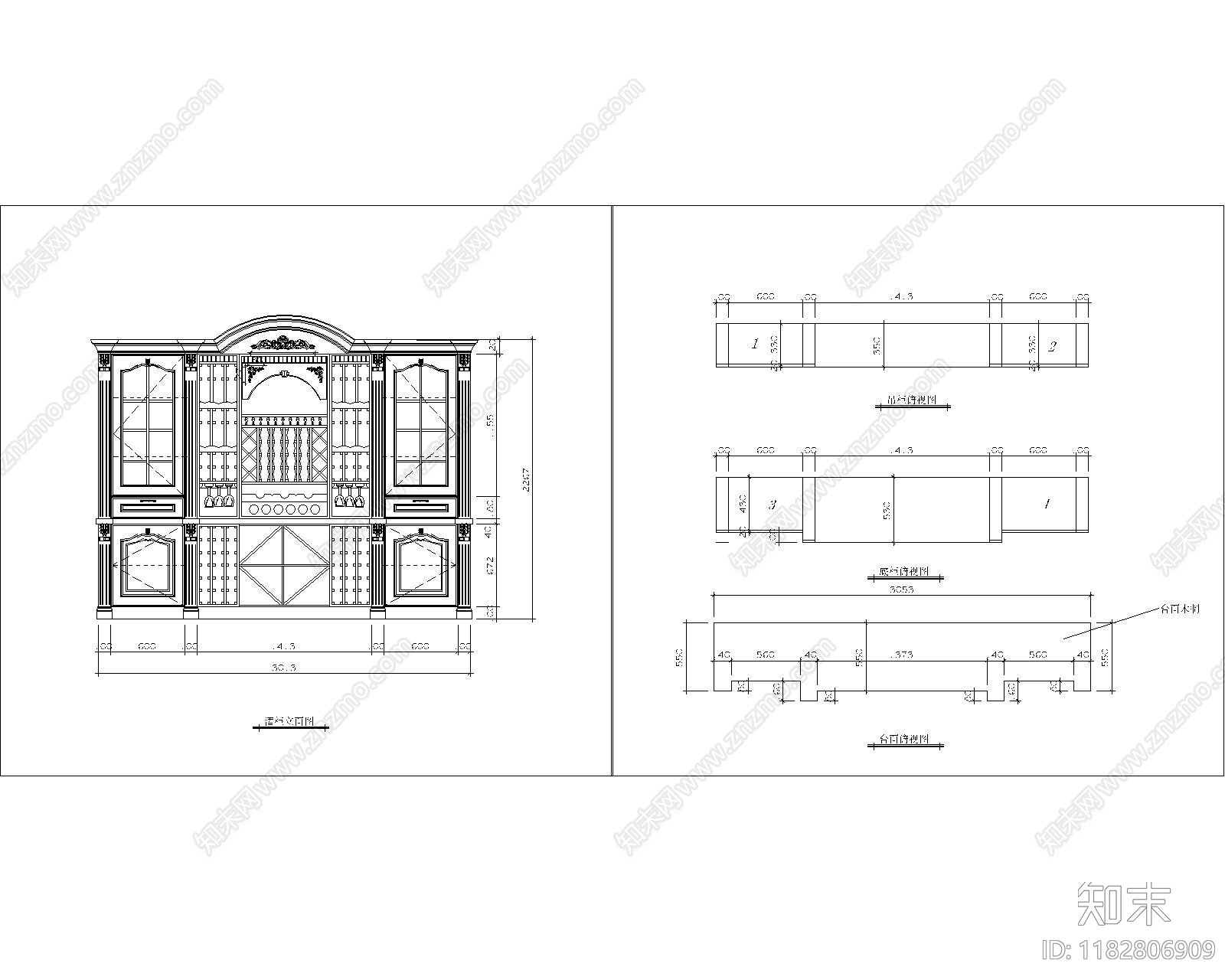 美式综合家具图库cad施工图下载【ID:1182806909】