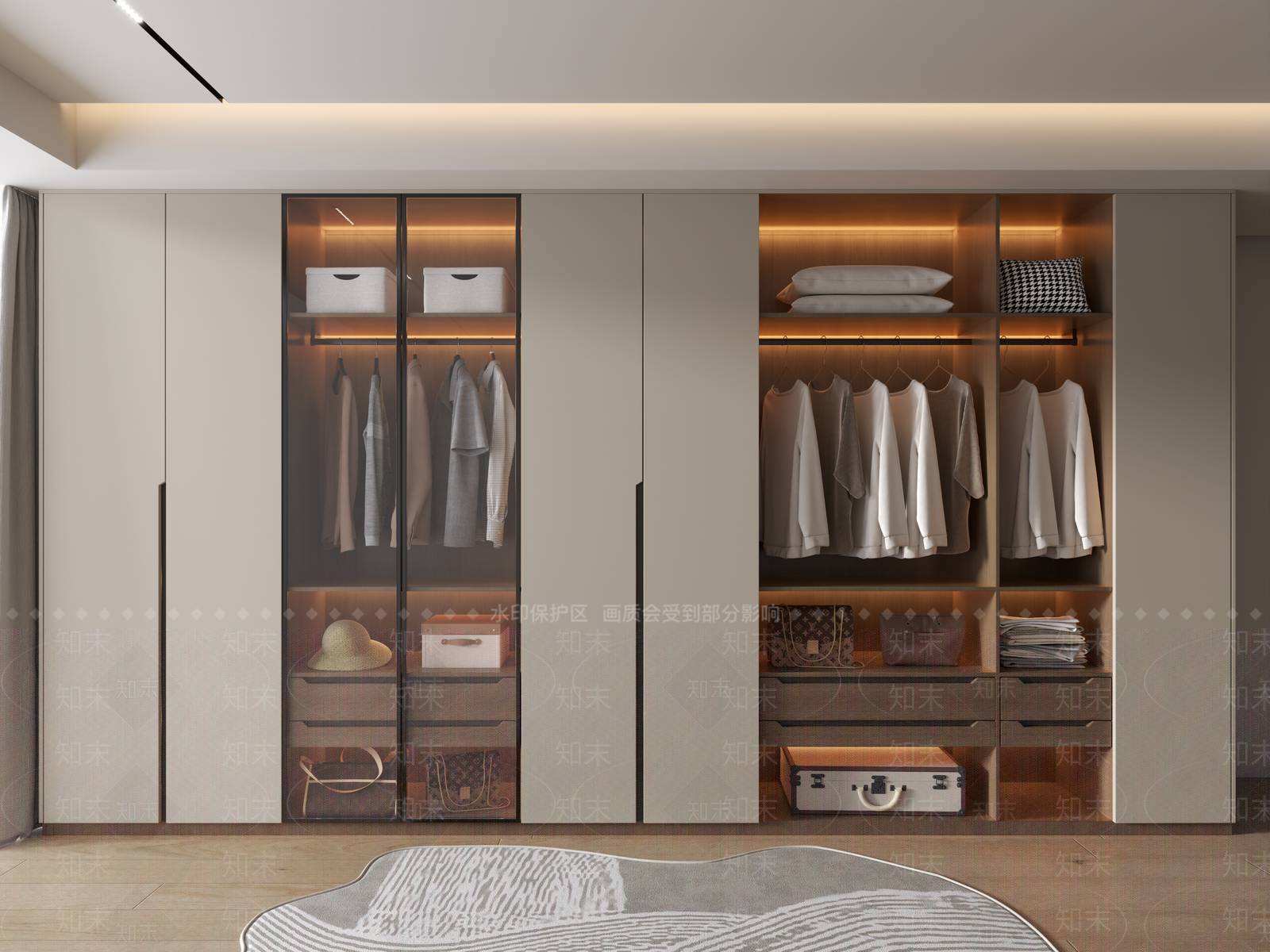 现代简约衣帽间3D模型下载【ID:1182809925】