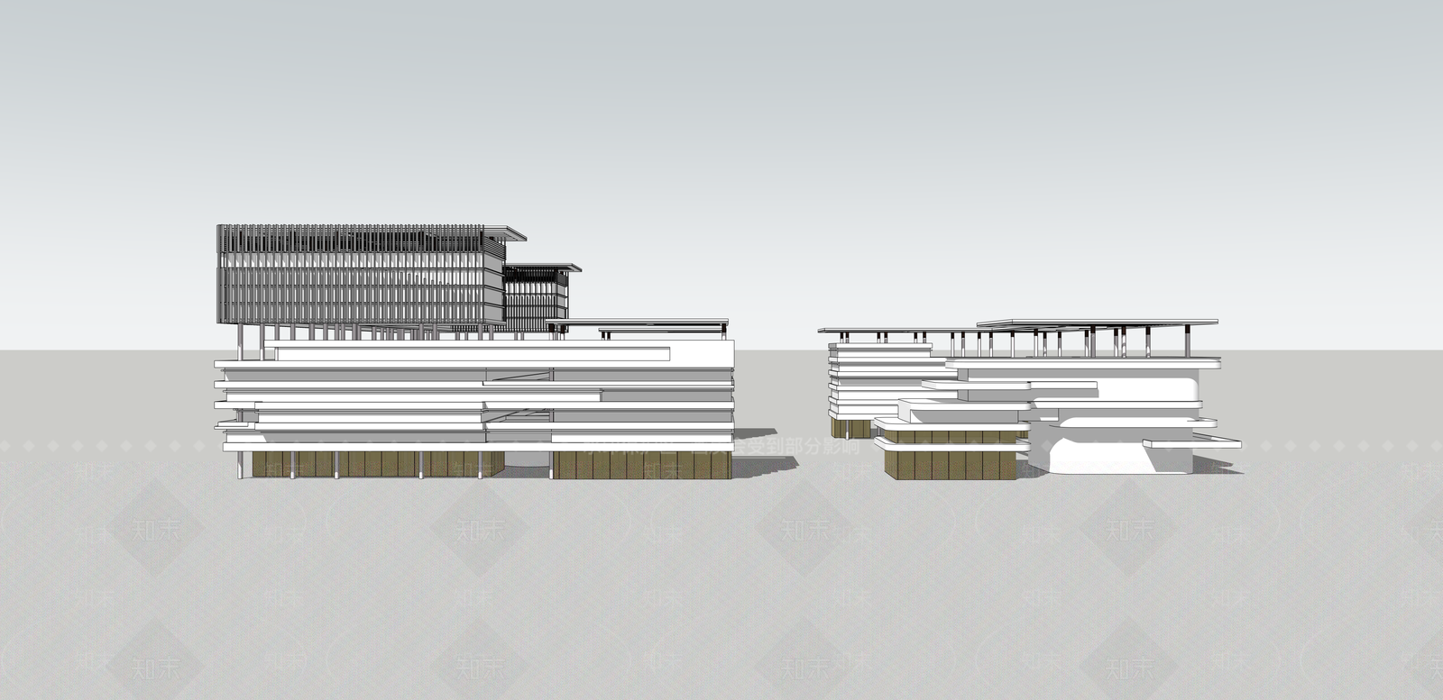 现代商场建筑SU模型下载【ID:1182811794】