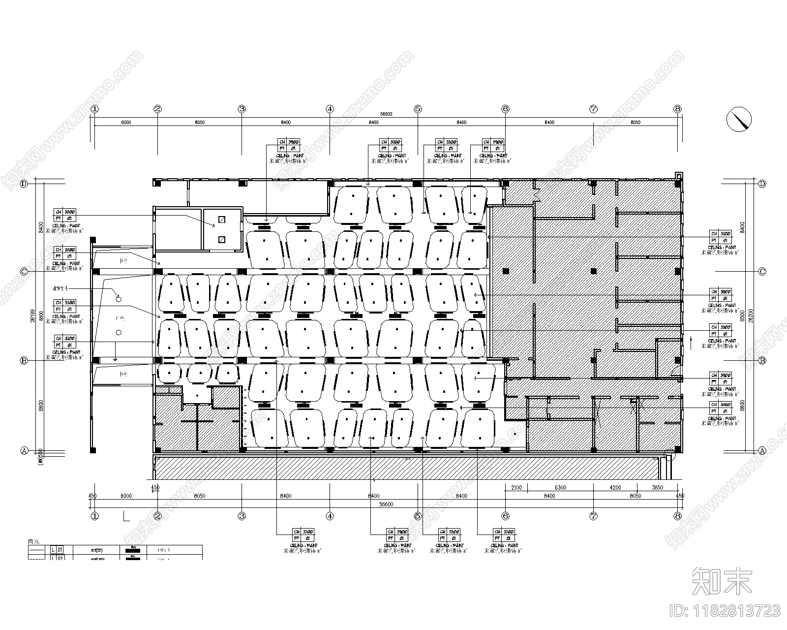 现代食堂cad施工图下载【ID:1182813723】