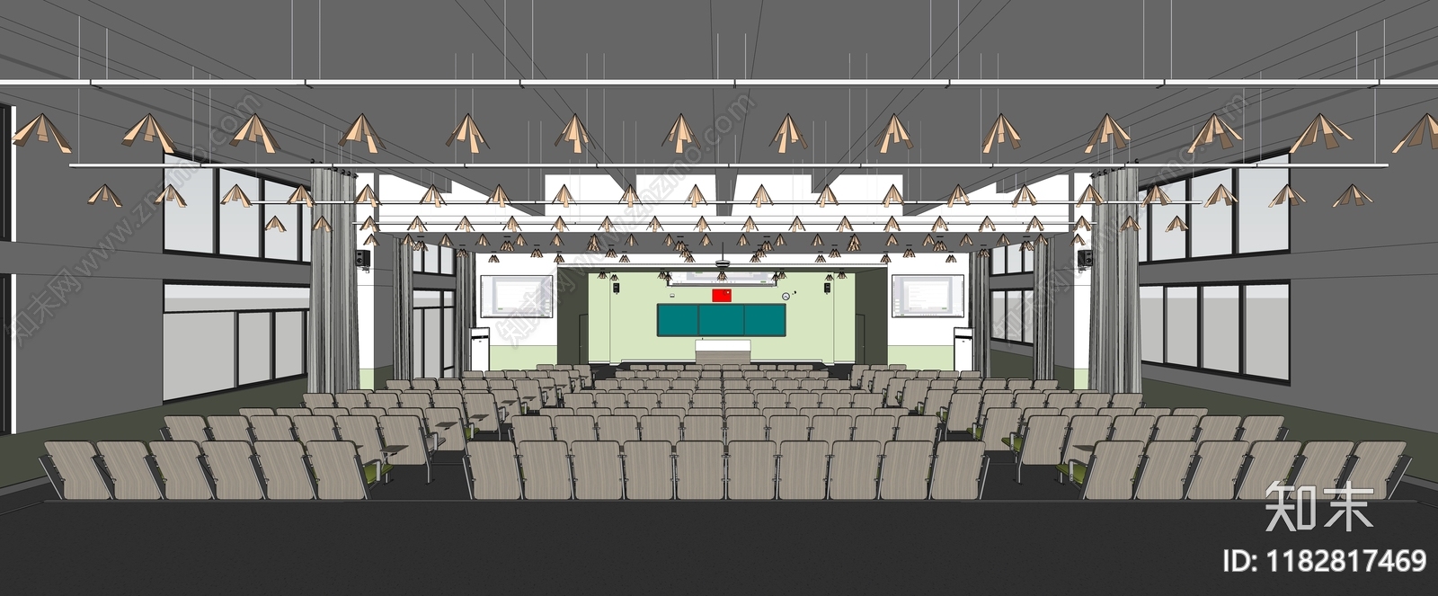 现代教室SU模型下载【ID:1182817469】