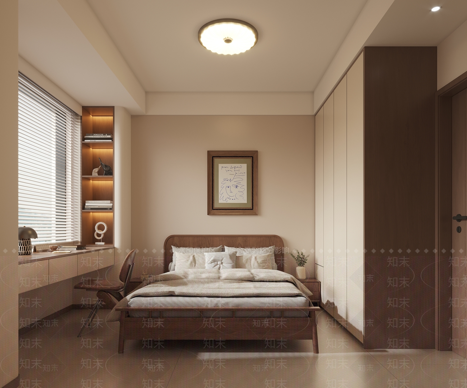 木质双人床双人床3D模型下载【ID:1227501406】