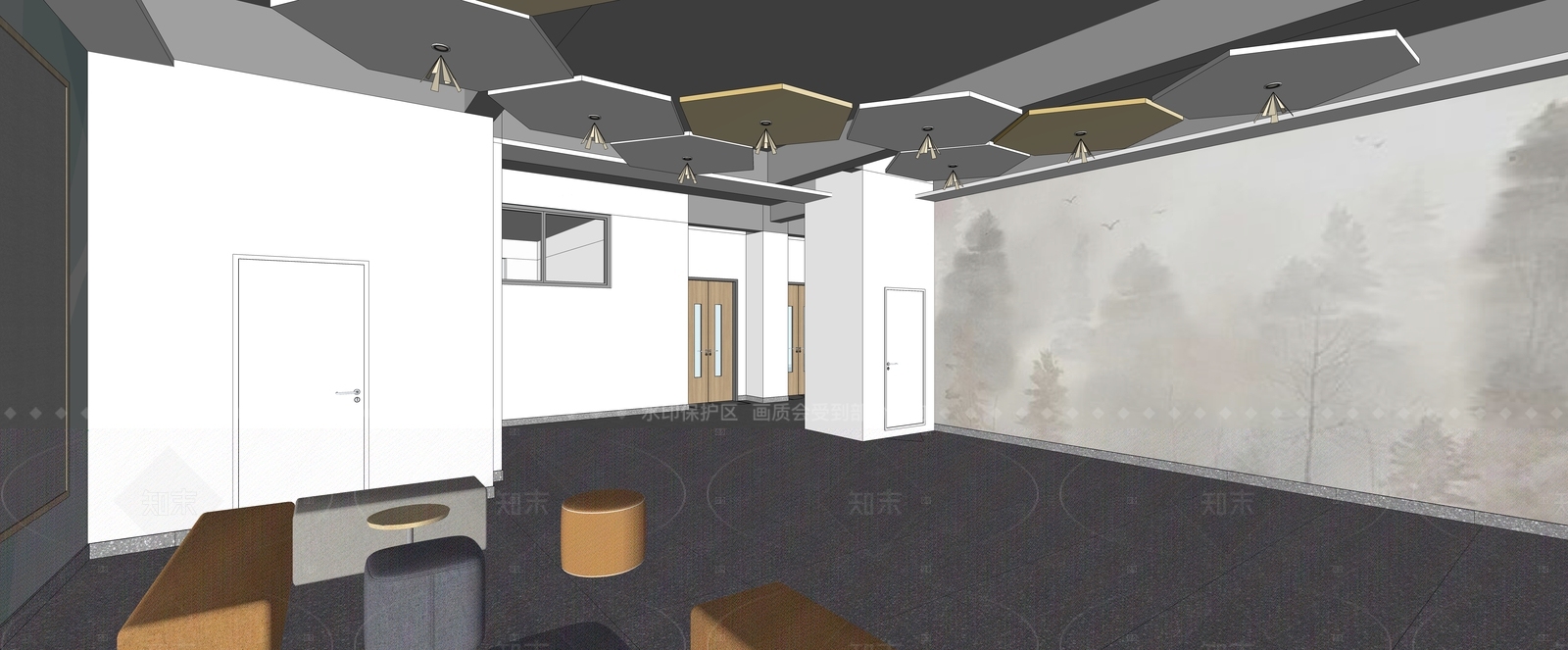 现代休息区SU模型下载【ID:1182819808】