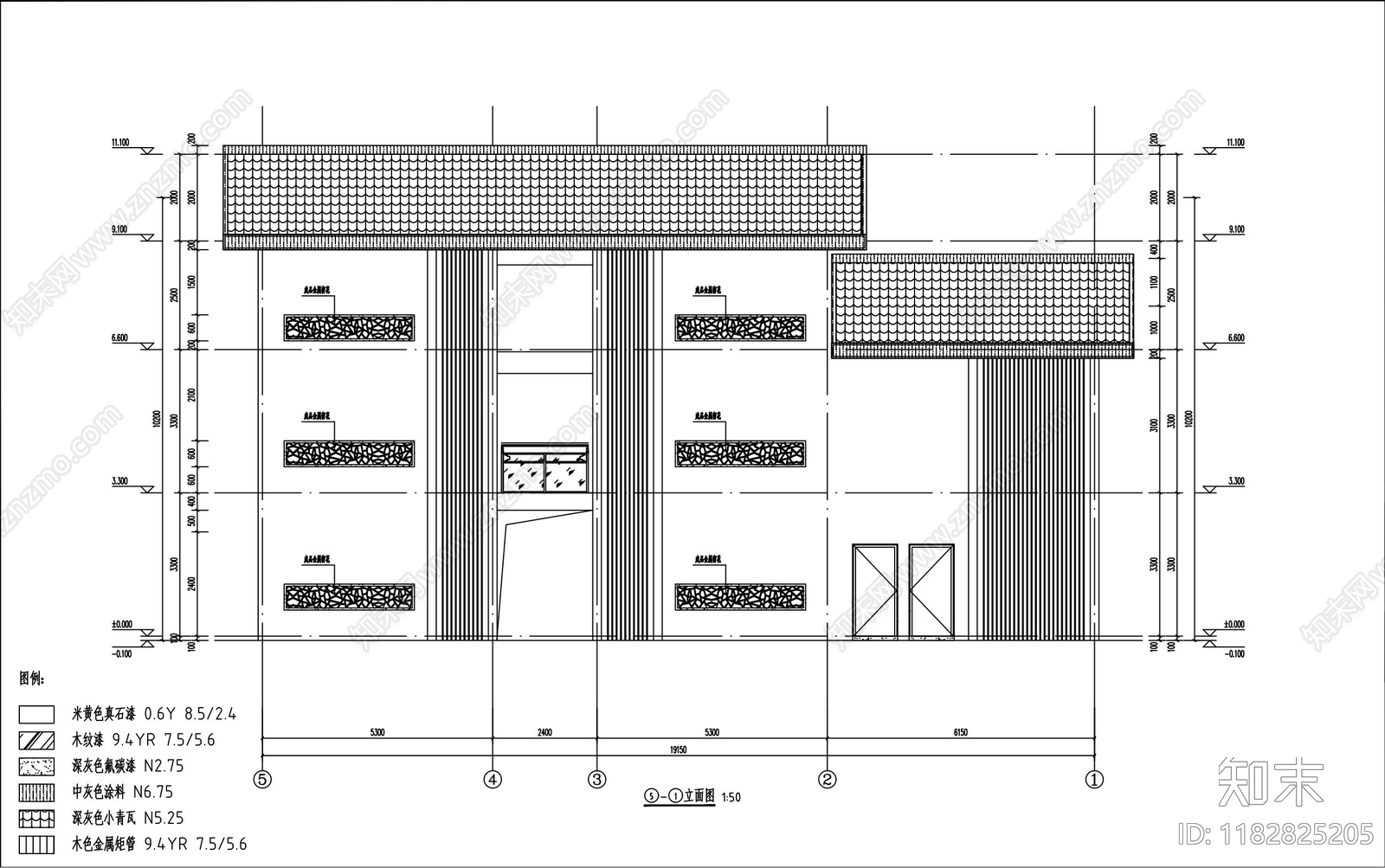 现代民宿建筑cad施工图下载【ID:1182825205】