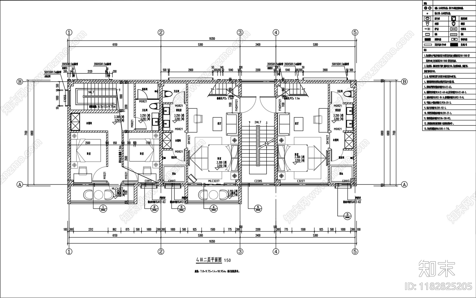 现代民宿建筑cad施工图下载【ID:1182825205】