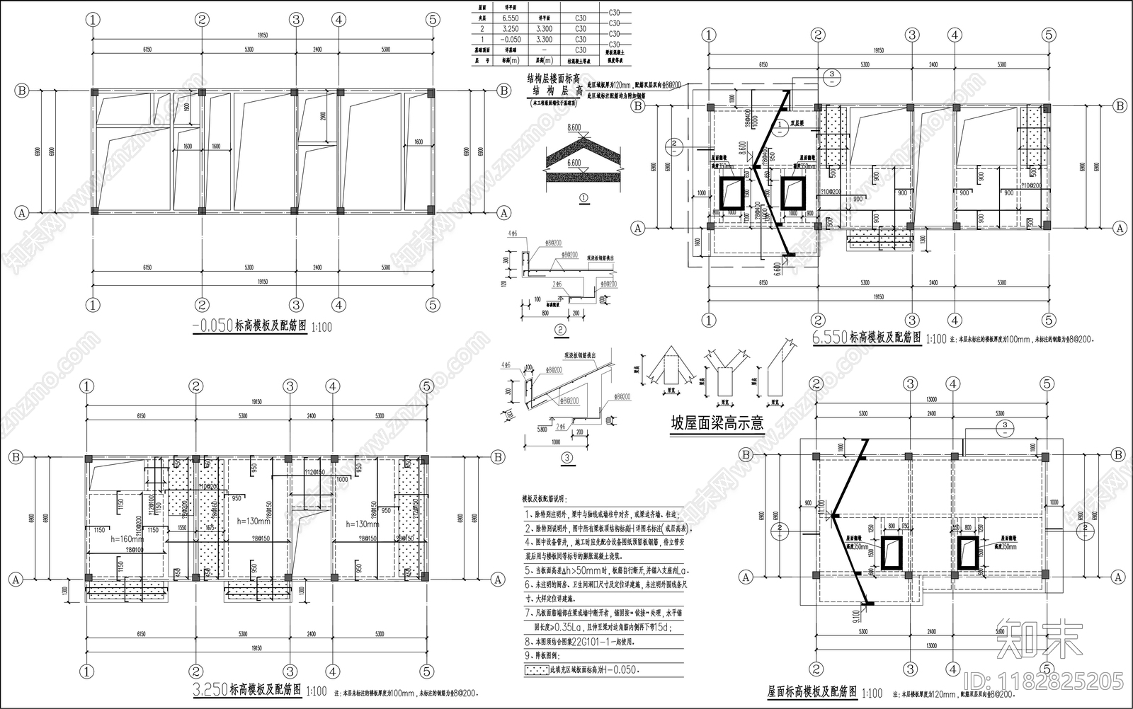 现代民宿建筑cad施工图下载【ID:1182825205】