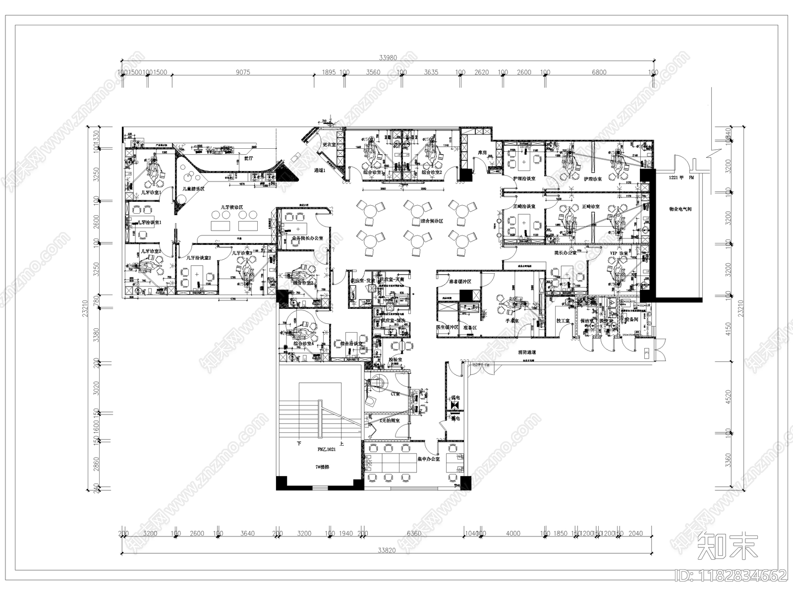 现代医院cad施工图下载【ID:1182834662】
