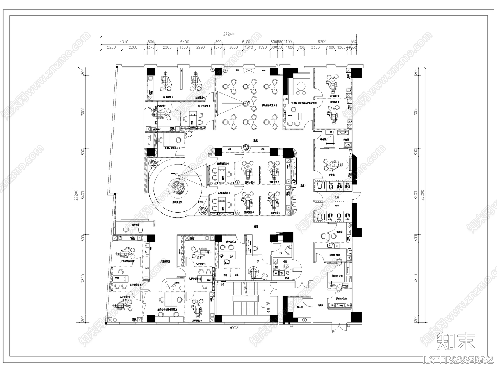 现代医院cad施工图下载【ID:1182834662】
