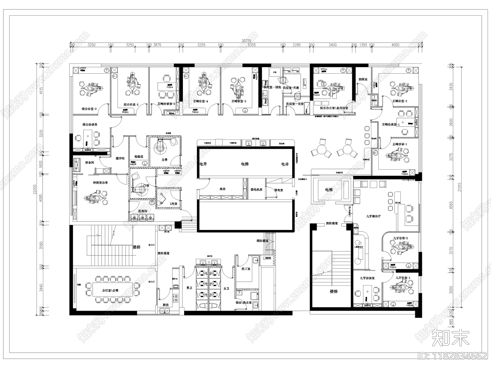 现代医院cad施工图下载【ID:1182834662】