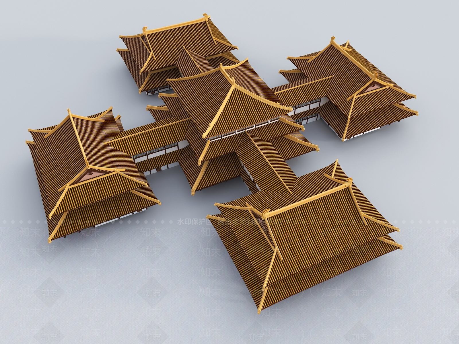 新中式中式古建3D模型下载【ID:1182835066】