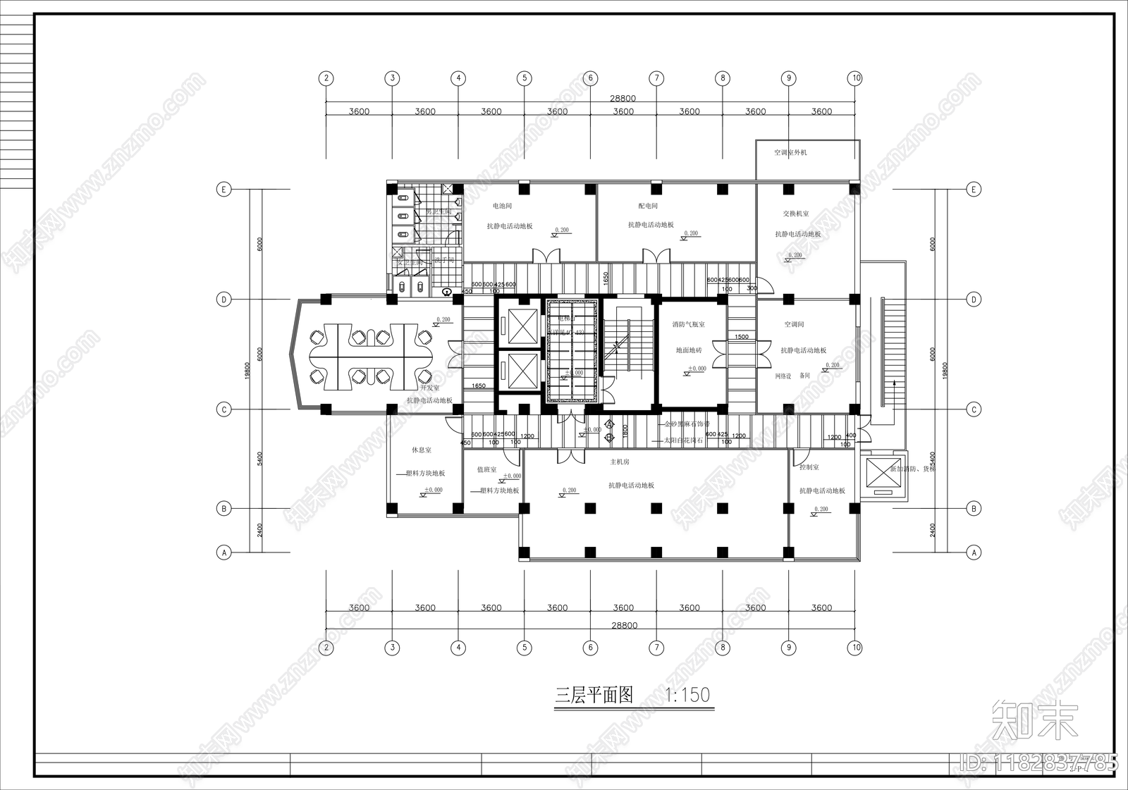 现代整体办公空间cad施工图下载【ID:1182837785】