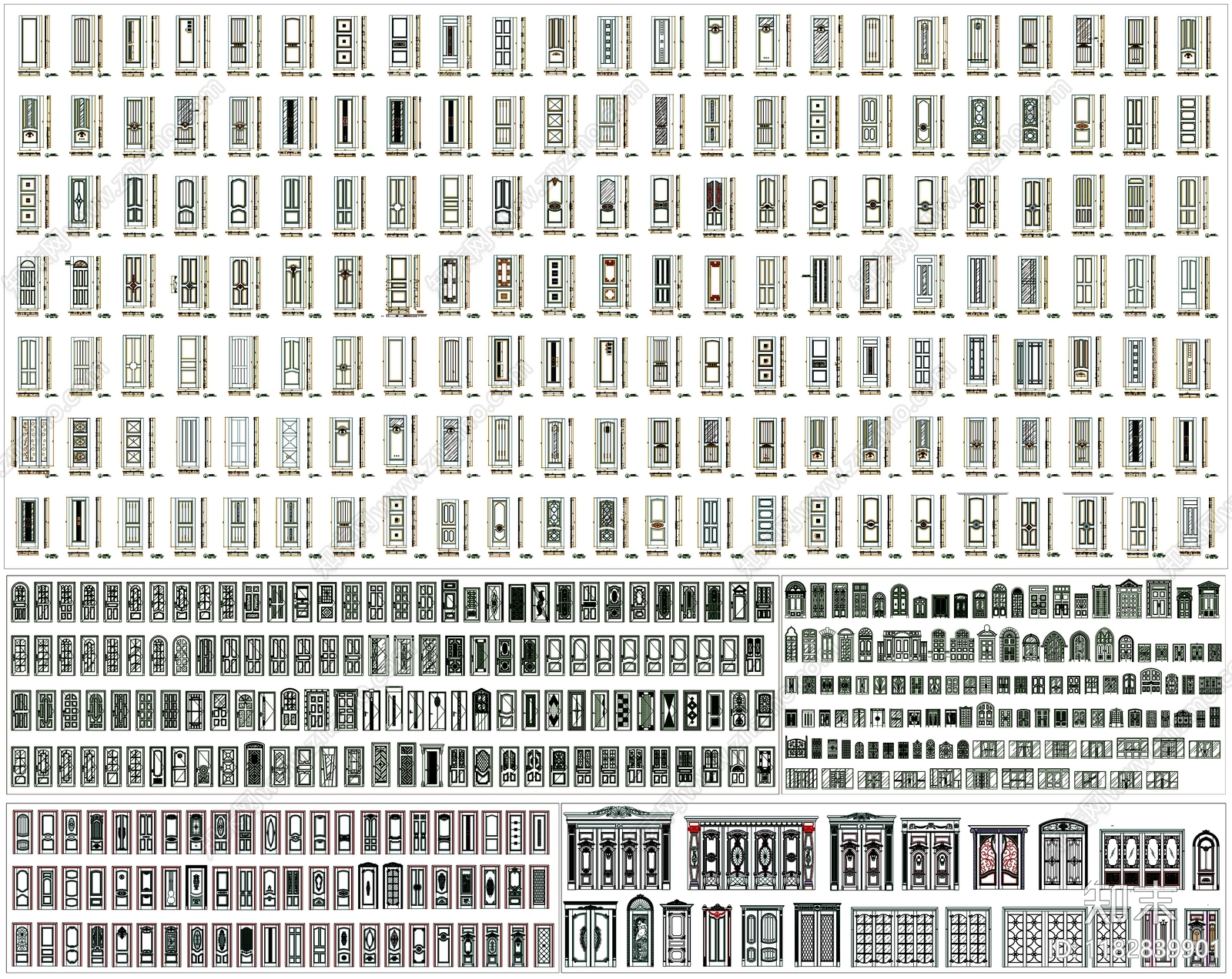 现代门施工图下载【ID:1182839901】