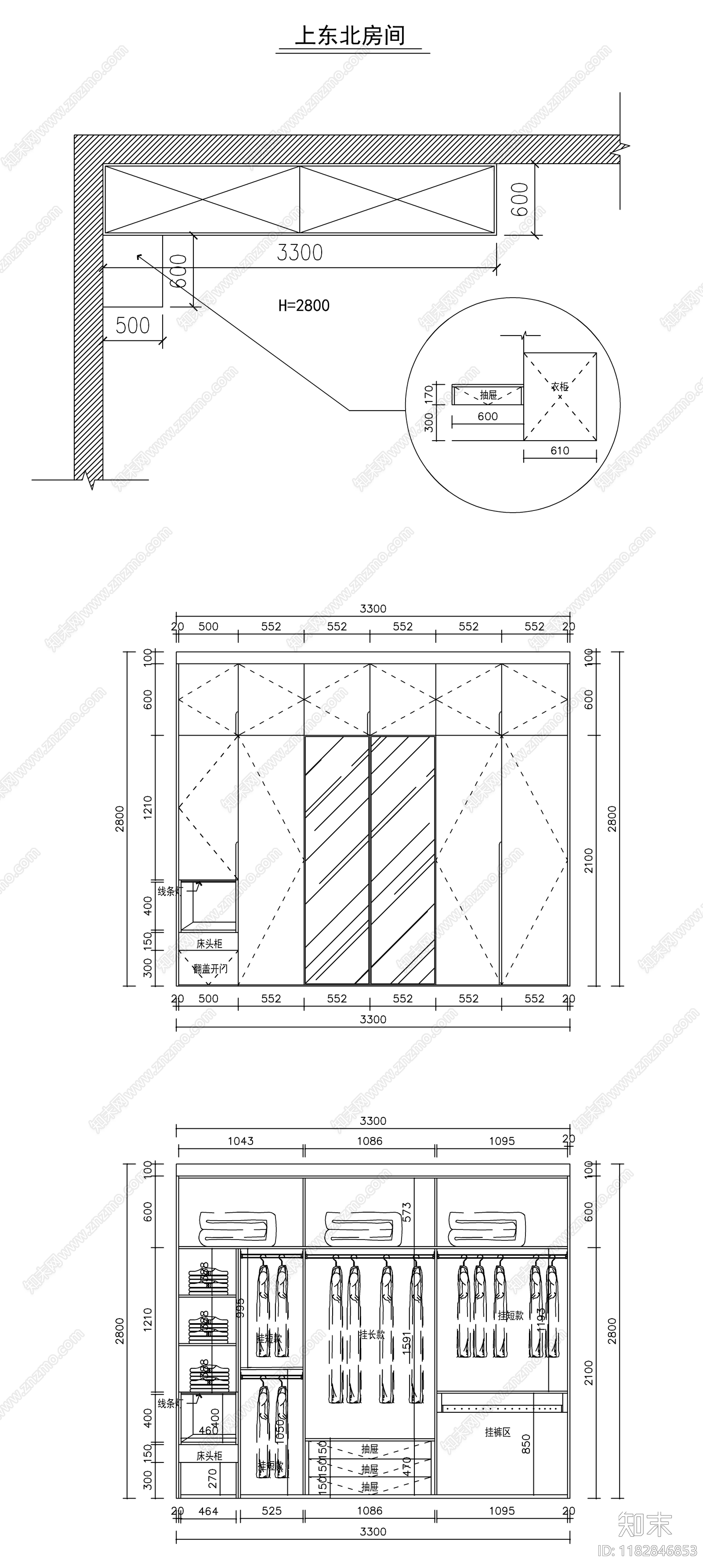 现代柜子cad施工图下载【ID:1182846853】