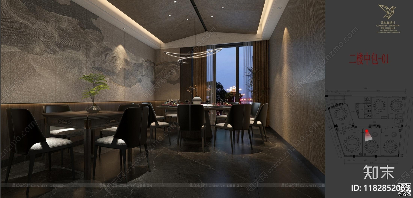 新中式其他餐饮空间cad施工图下载【ID:1182852063】