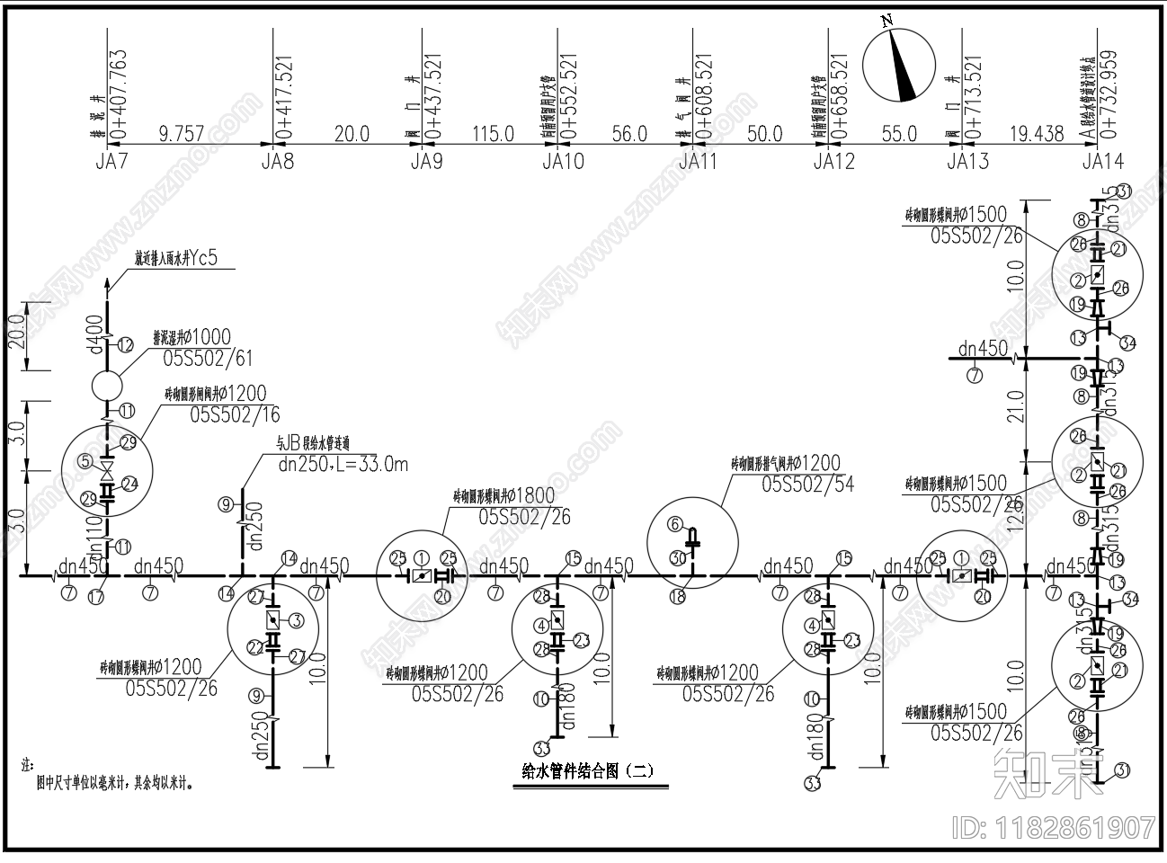 给排水节点详图cad施工图下载【ID:1182861907】