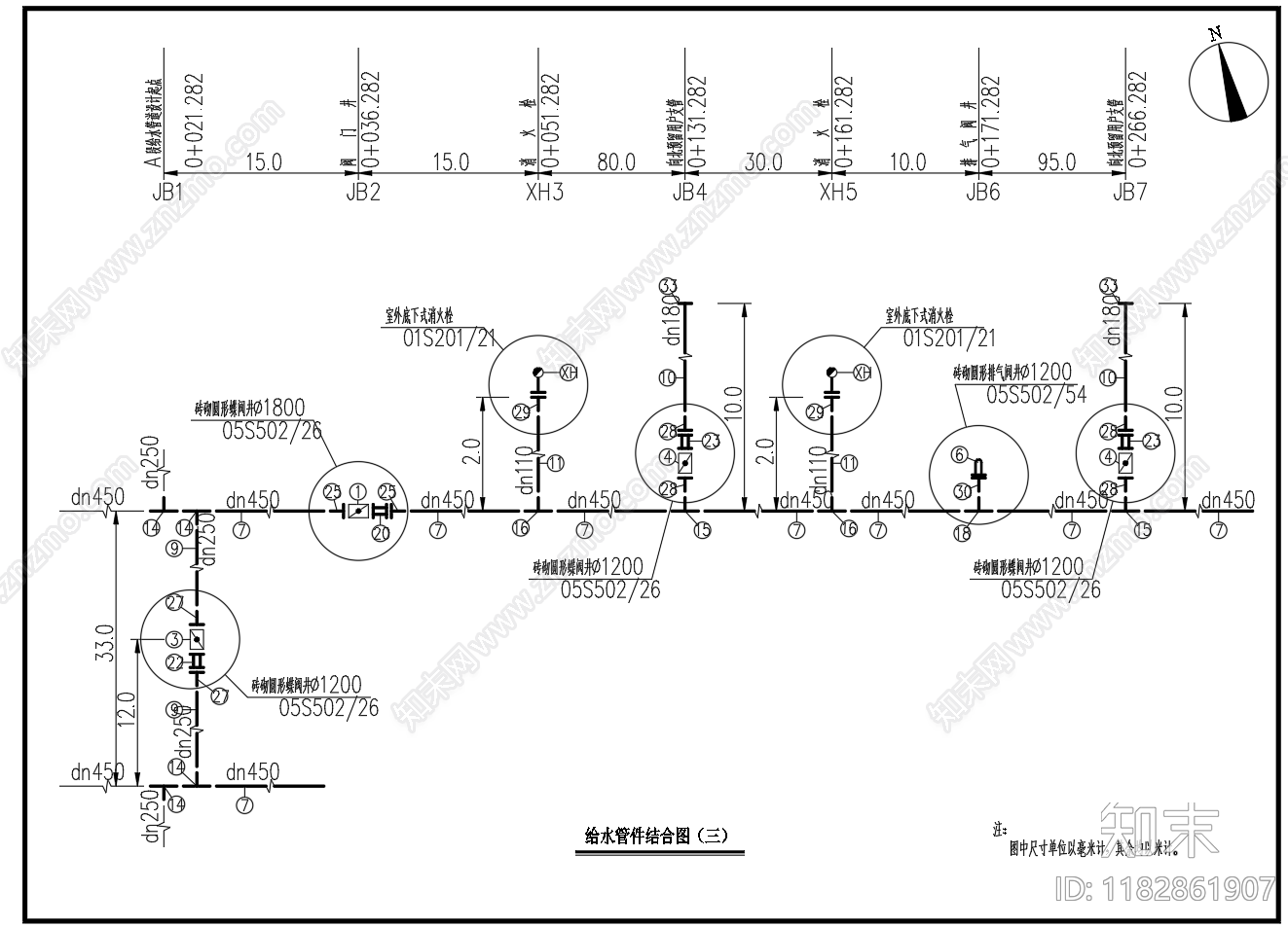 给排水节点详图cad施工图下载【ID:1182861907】