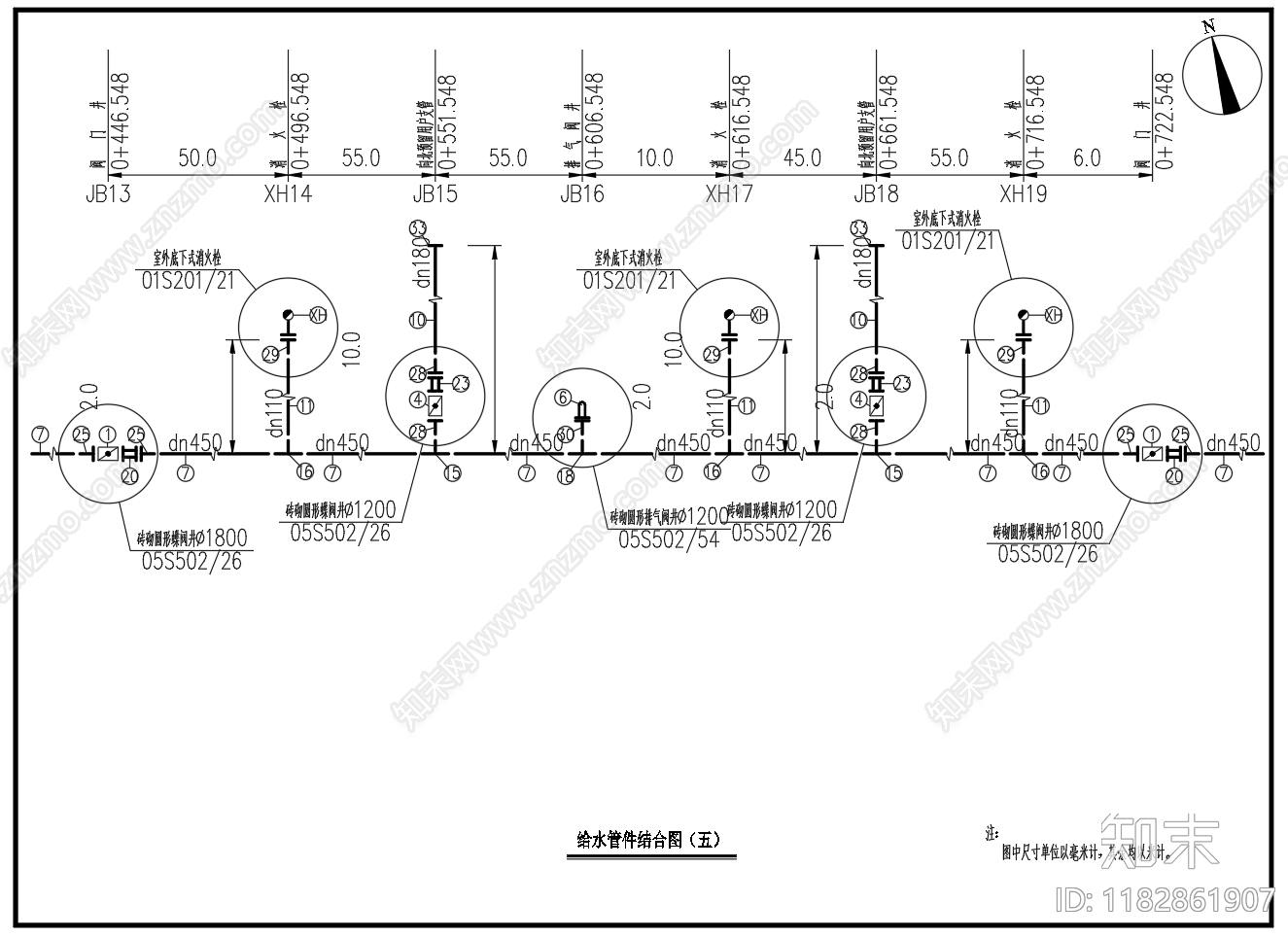 给排水节点详图cad施工图下载【ID:1182861907】