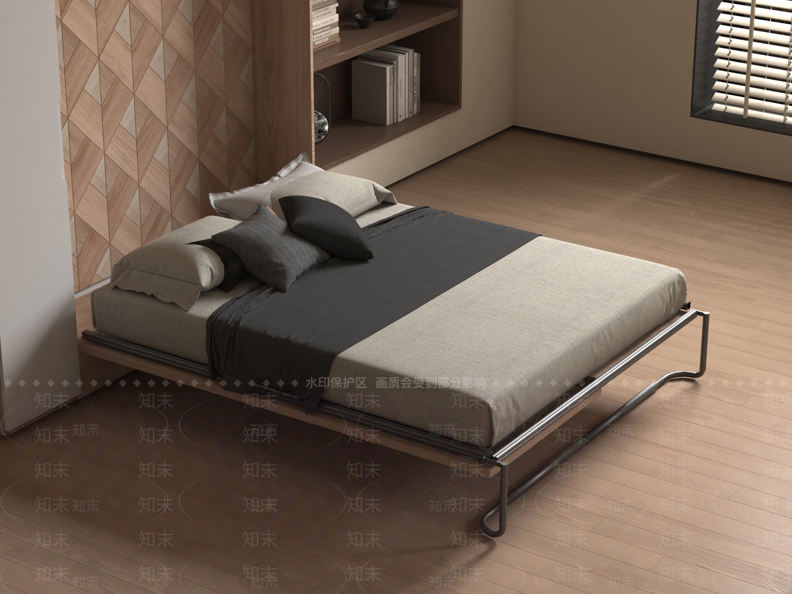 现代其他床具SU模型下载【ID:1182867293】