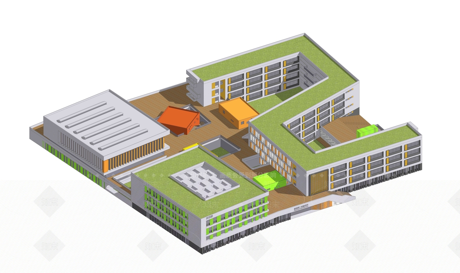 现代学校建筑SU模型下载【ID:1182868664】