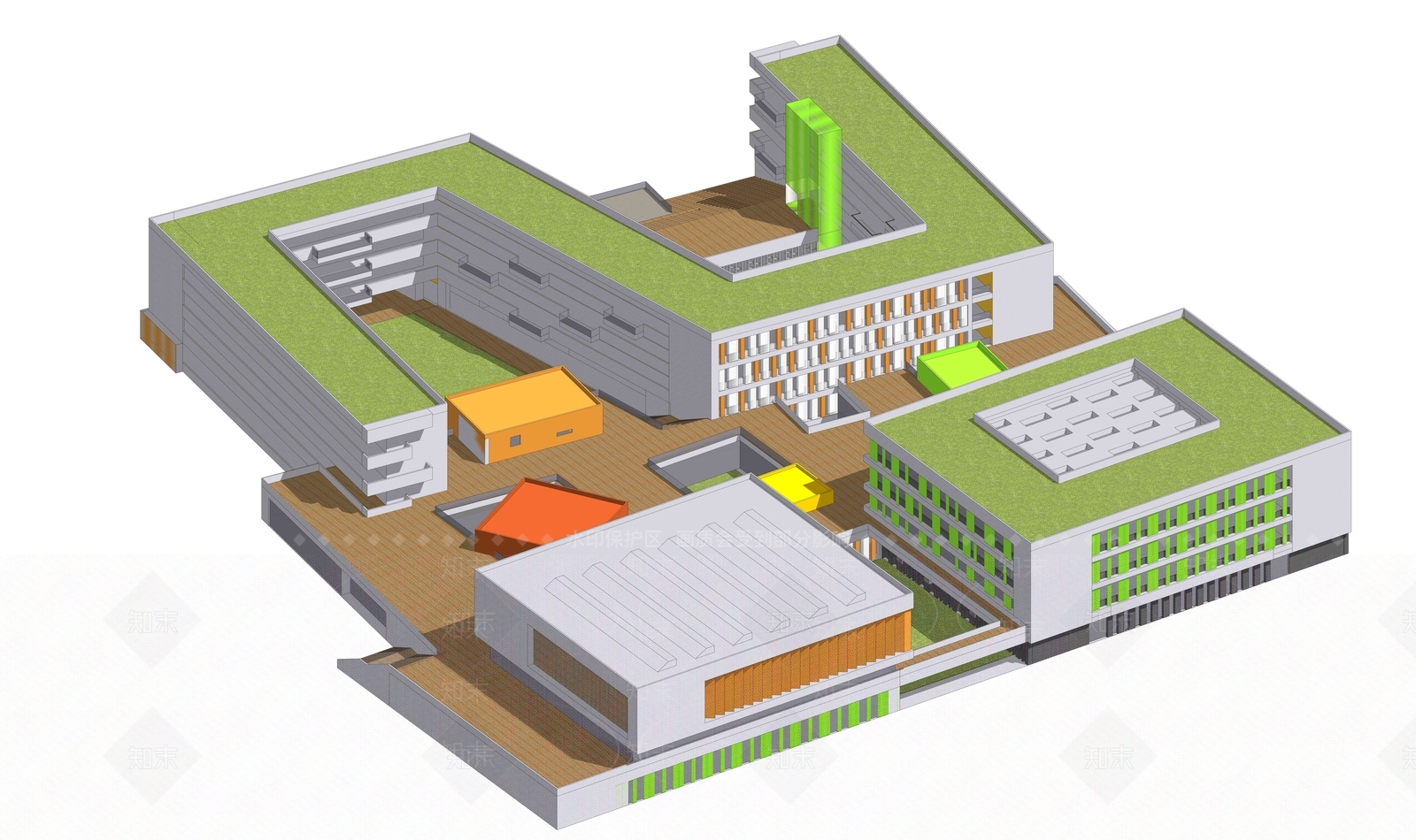 现代学校建筑SU模型下载【ID:1182868664】