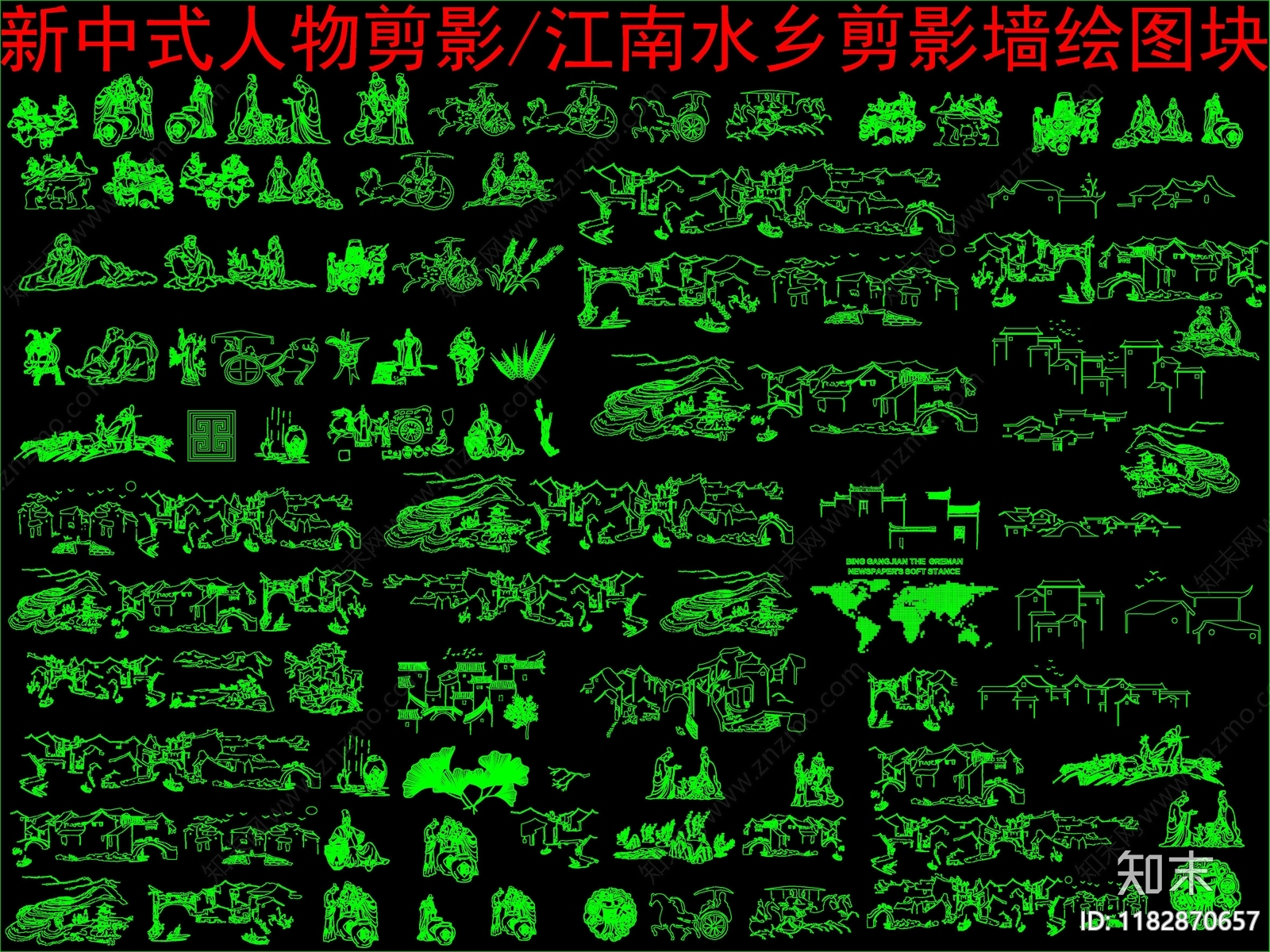 现代新中式其他图库cad施工图下载【ID:1182870657】