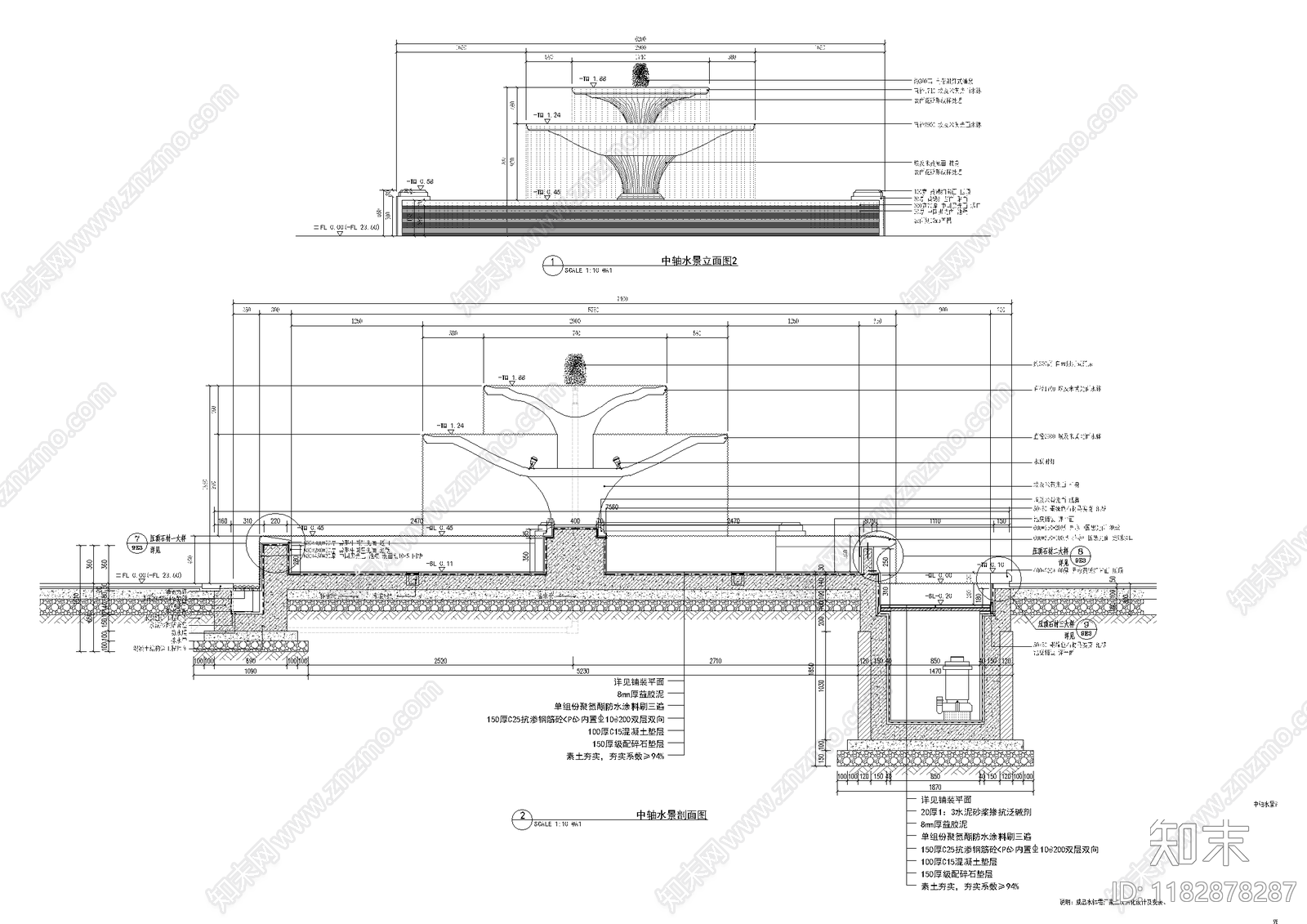 欧式水景施工图下载【ID:1182878287】