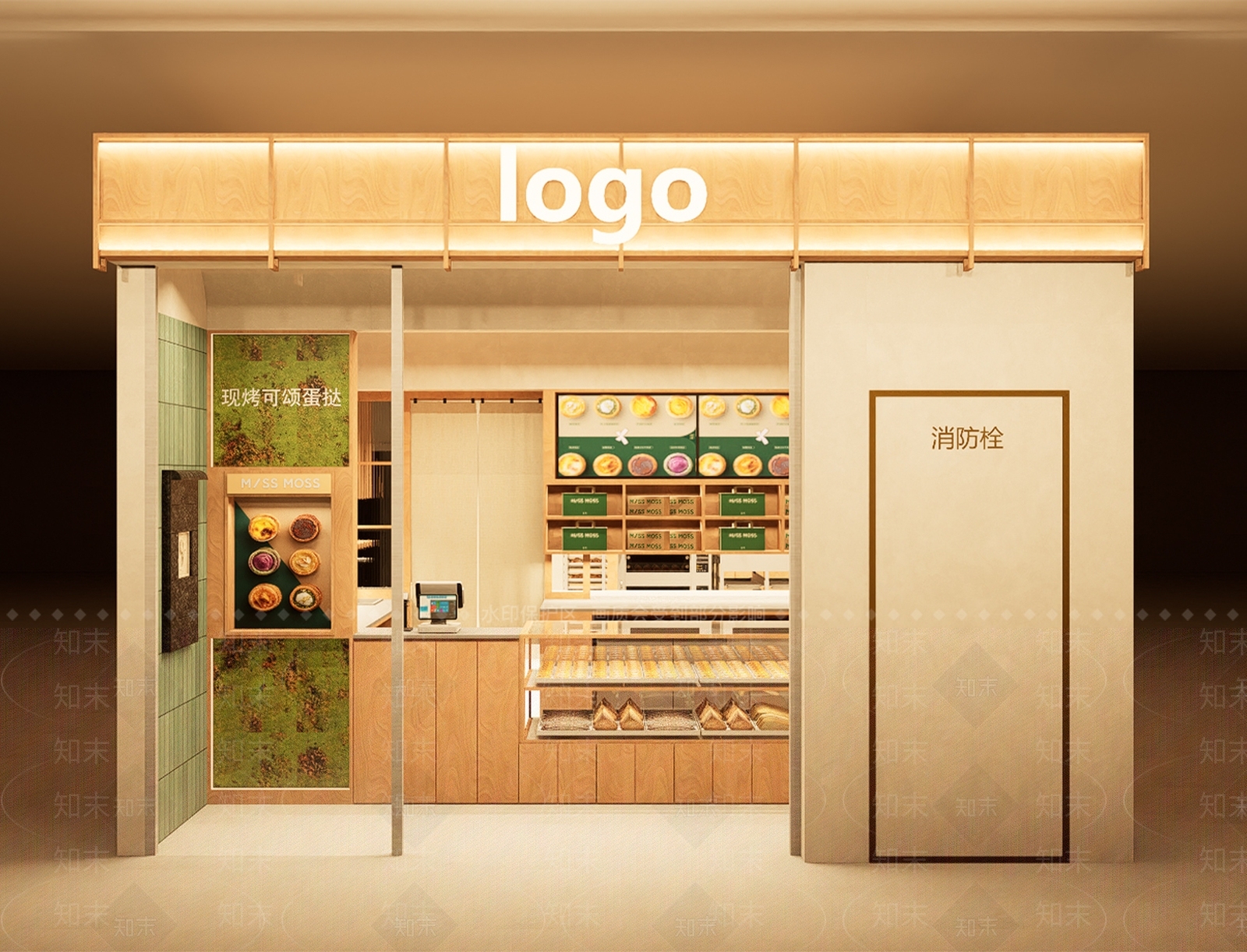 现代轻奢甜品面包店SU模型下载【ID:1182889048】