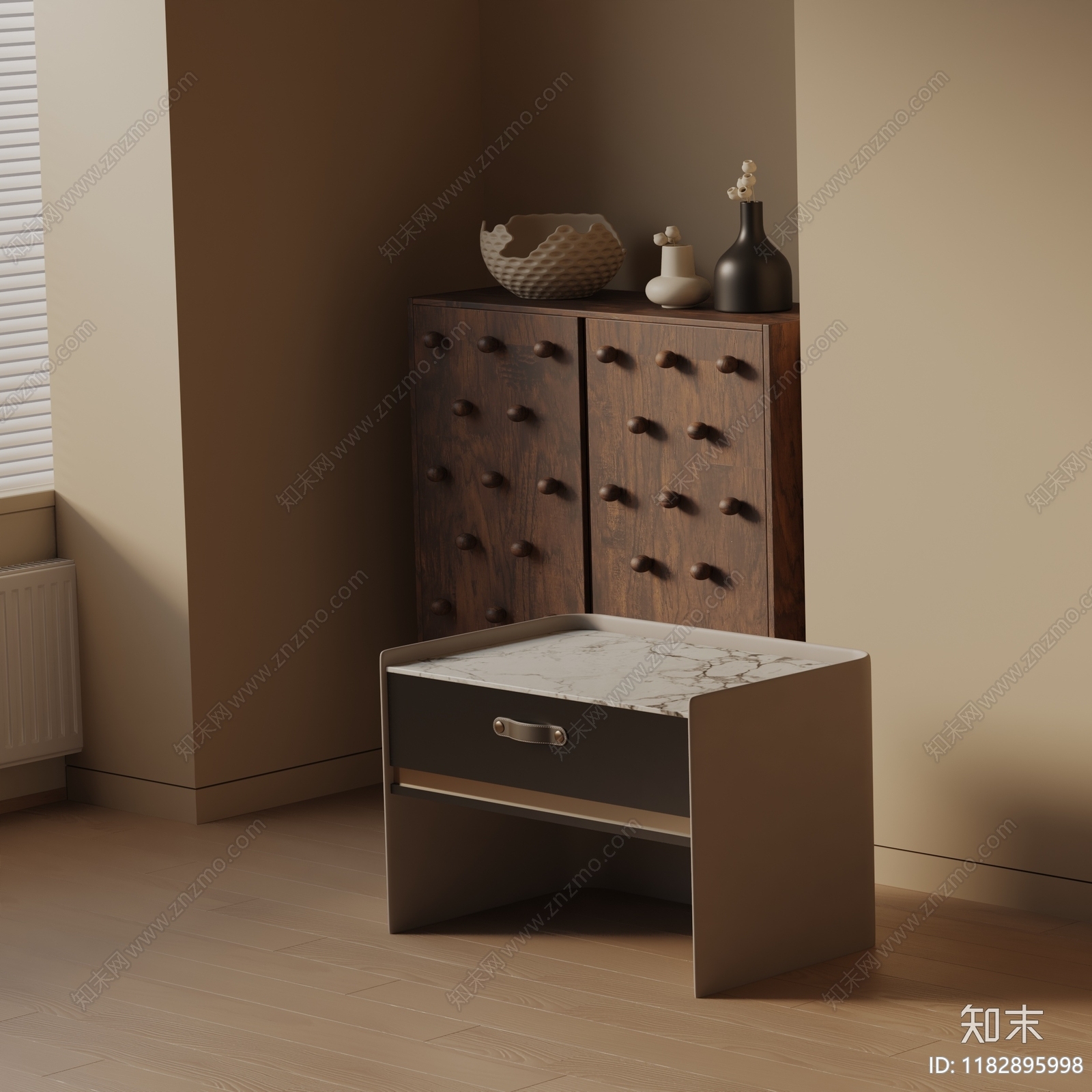 现代床头柜3D模型下载【ID:1182895998】