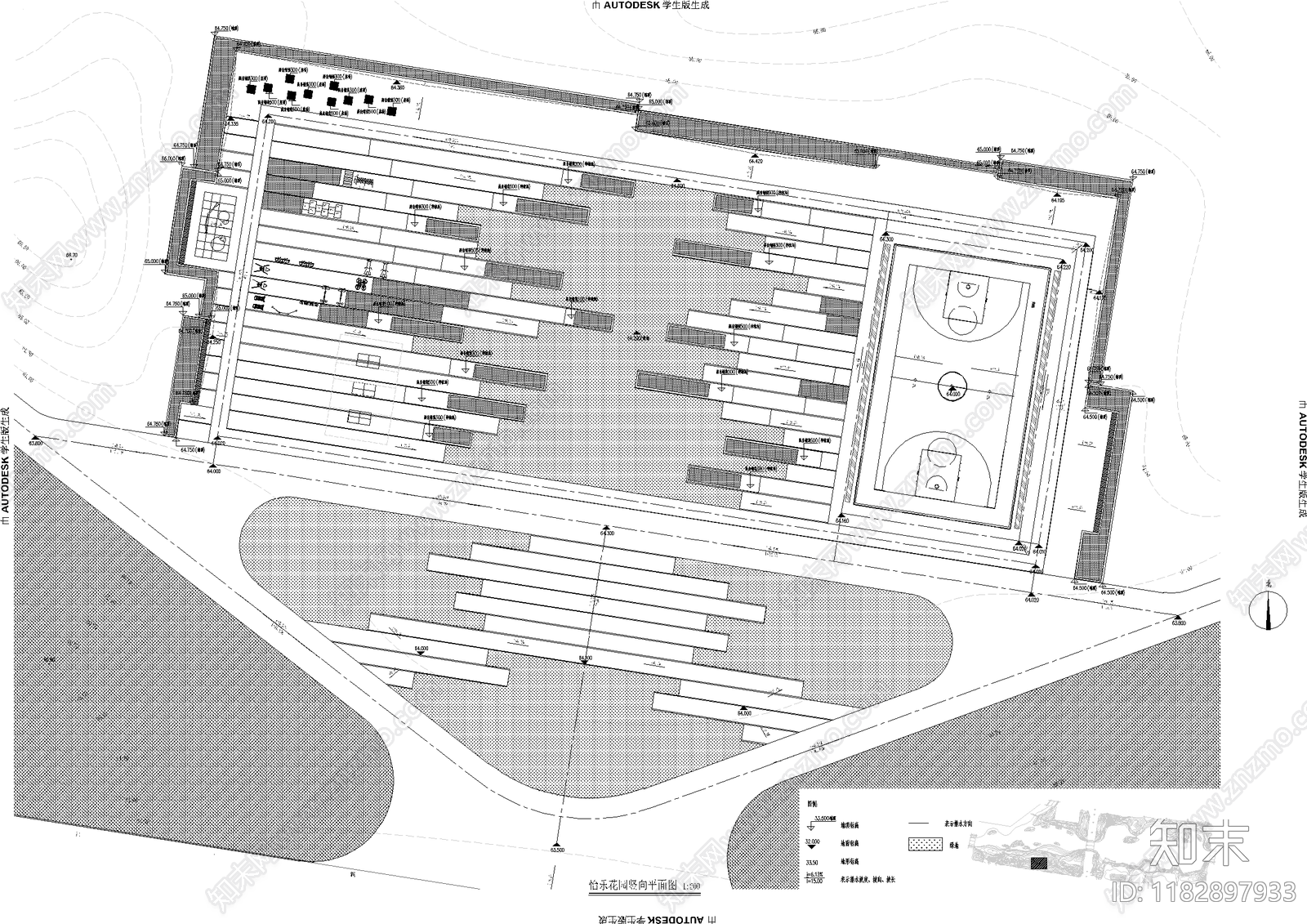 现代庭院cad施工图下载【ID:1182897933】