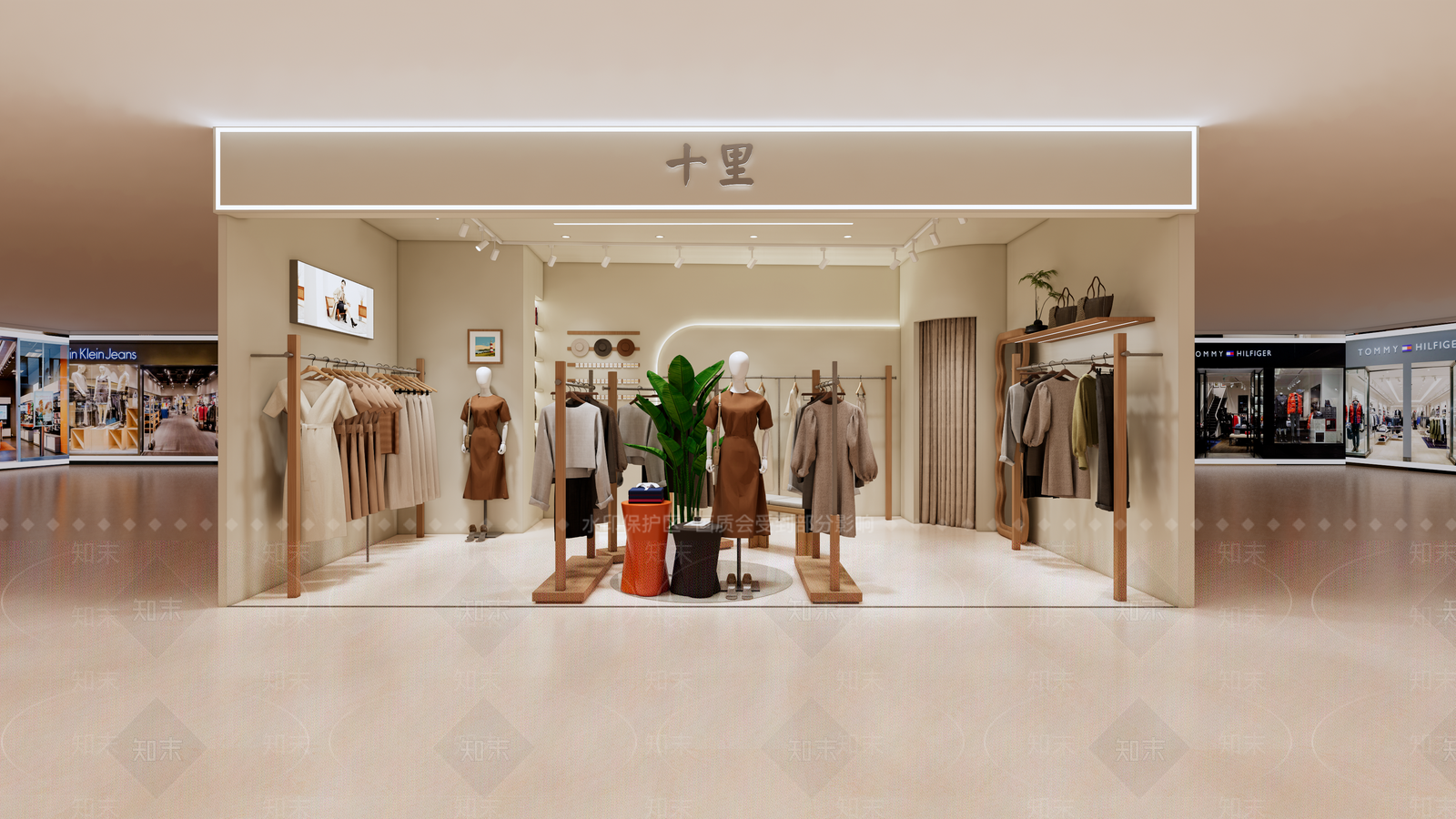 奶油中古服装店SU模型下载【ID:1182898308】