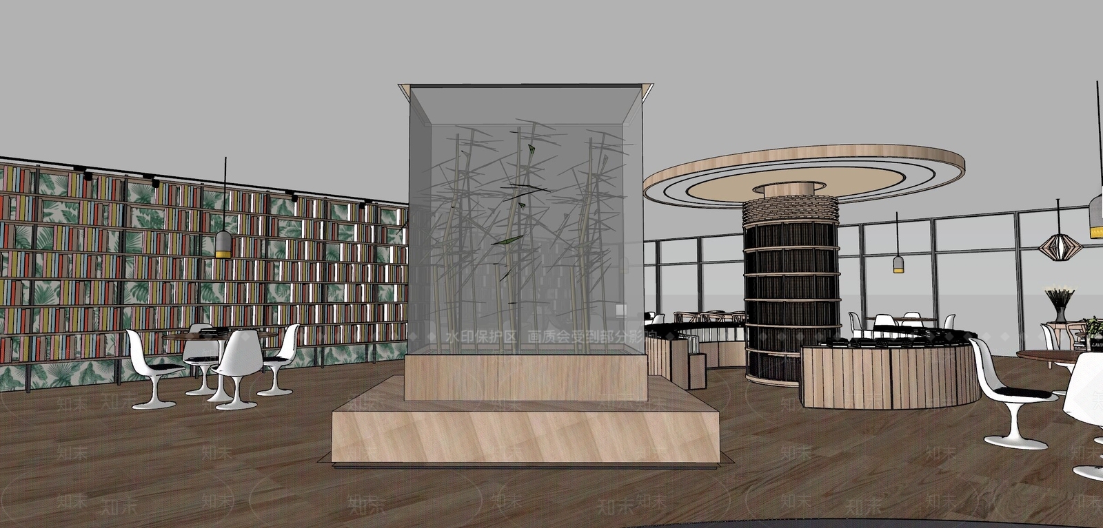 现代图书馆SU模型下载【ID:1182899001】