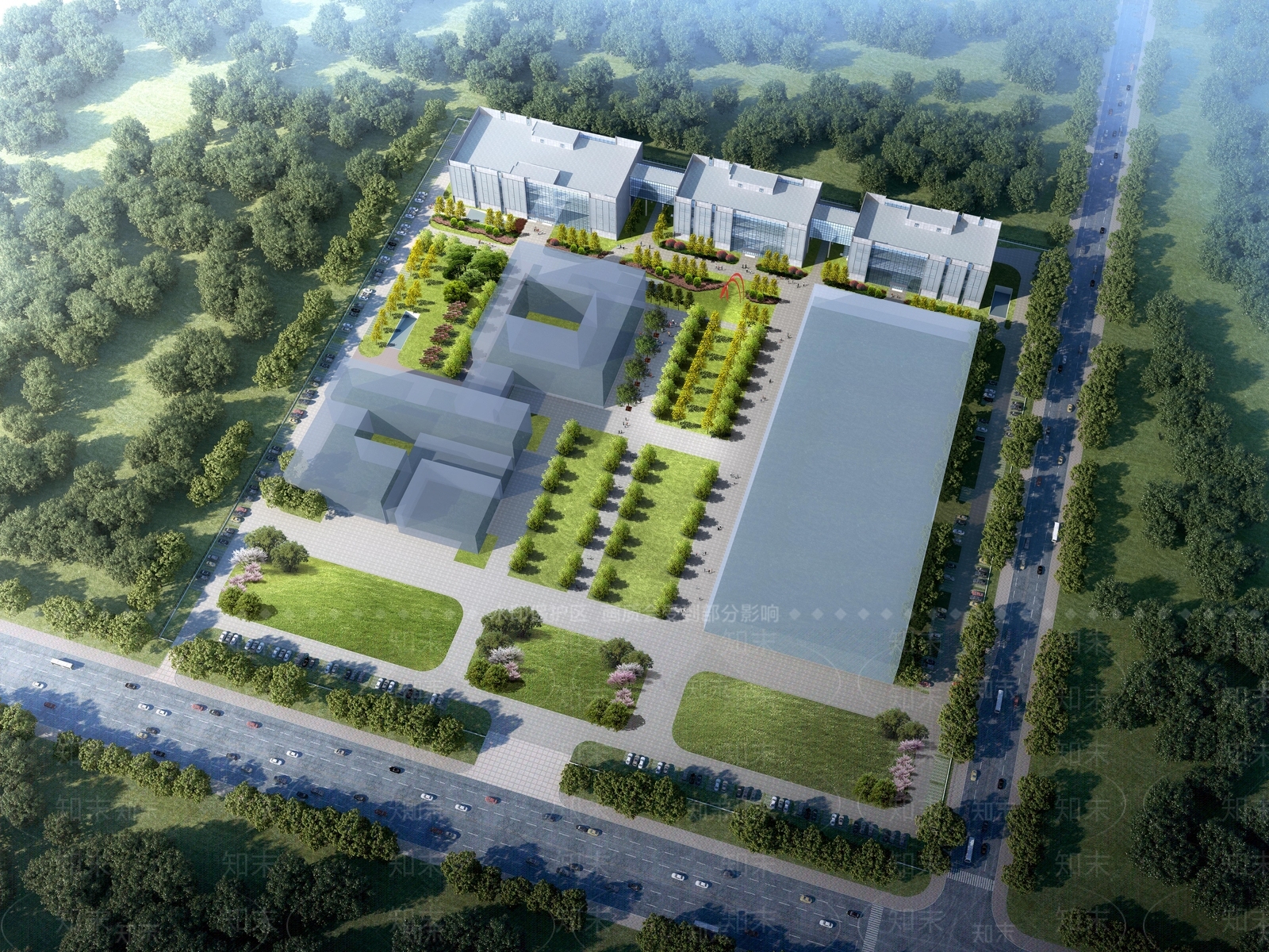 现代鸟瞰规划3D模型下载【ID:1182902945】