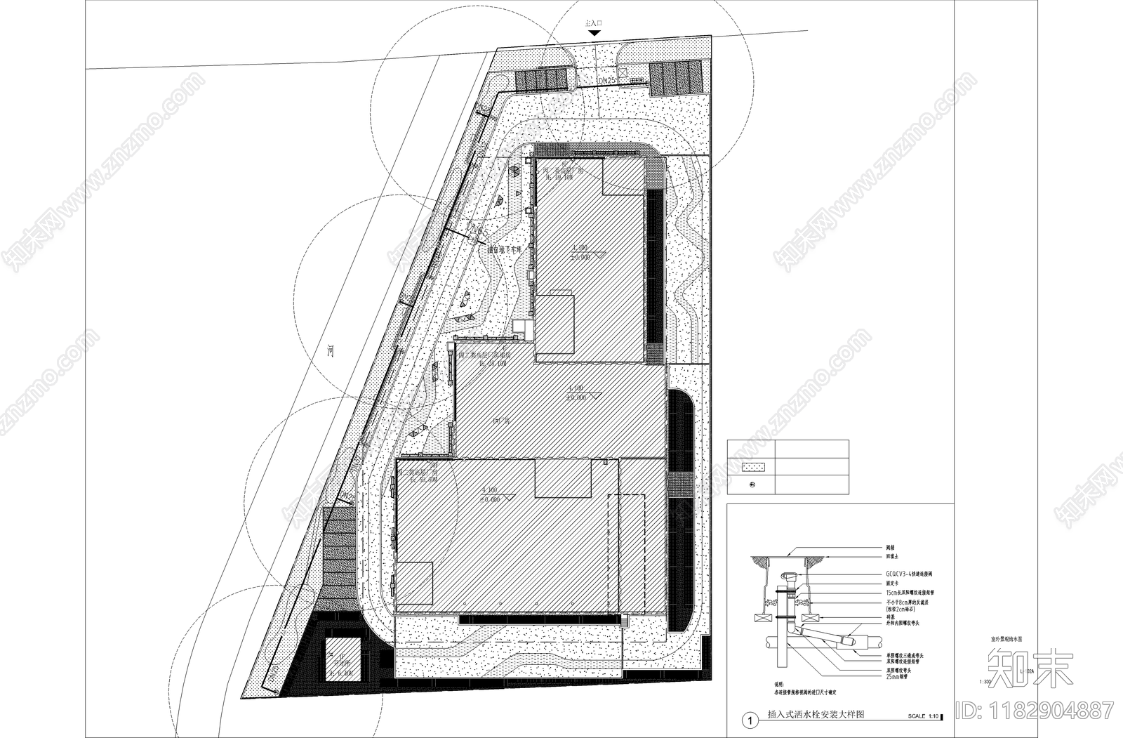 现代校园景观cad施工图下载【ID:1182904887】