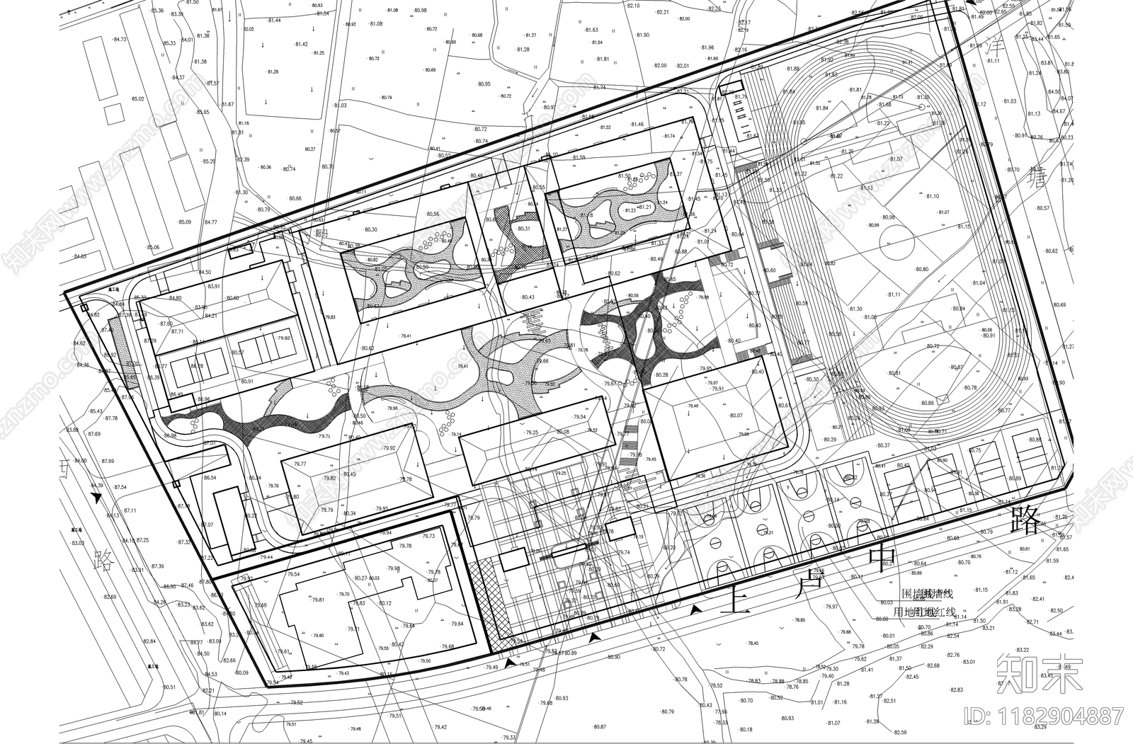 现代校园景观cad施工图下载【ID:1182904887】